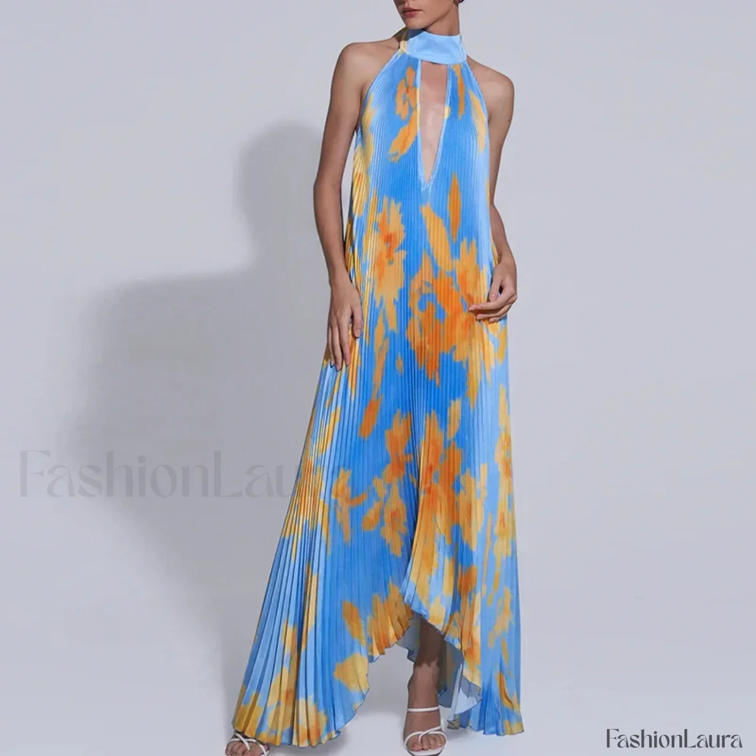 Draped Ethnic Hem Printed Maxi Dress - Image 21