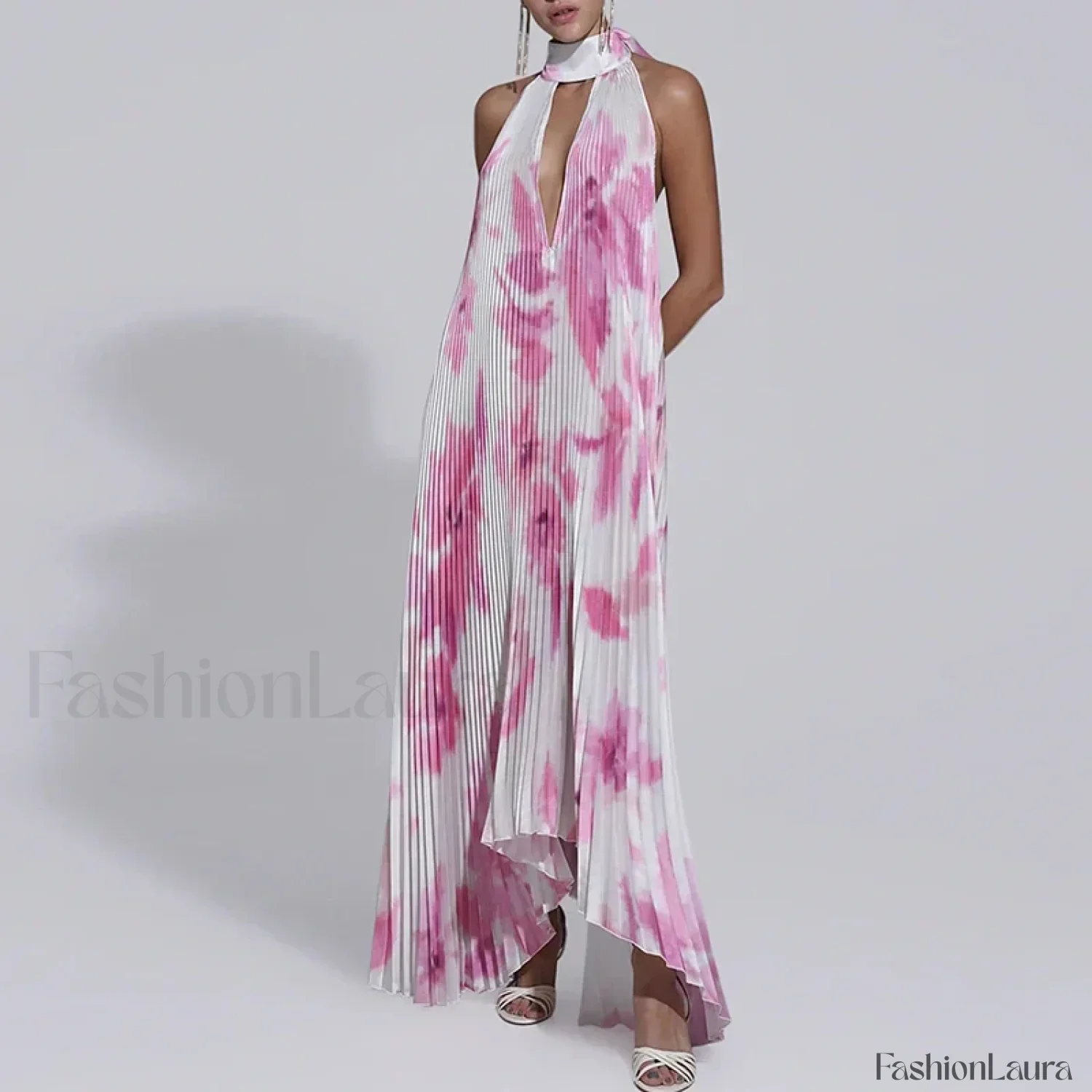 Draped Ethnic Hem Printed Maxi Dress - Image 24