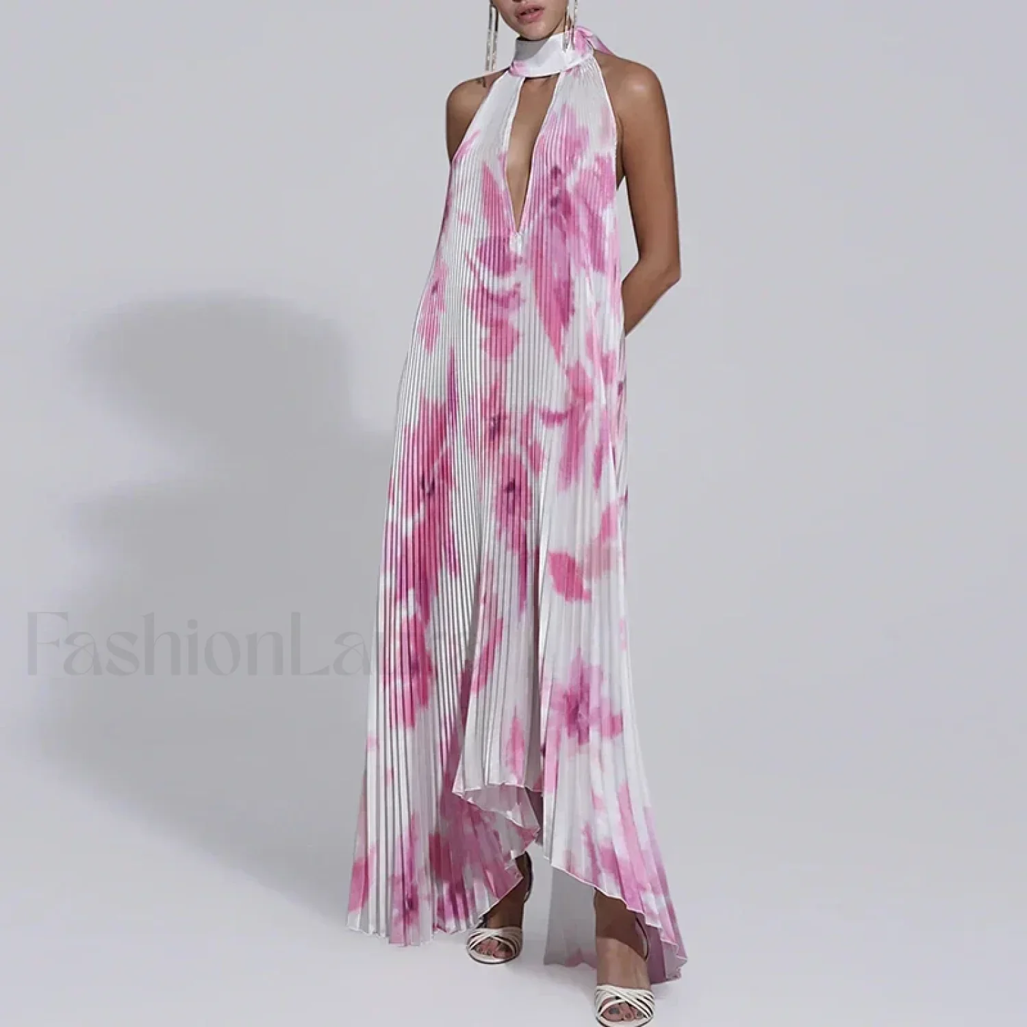 Draped Ethnic Hem Printed Maxi Dress - Image 5