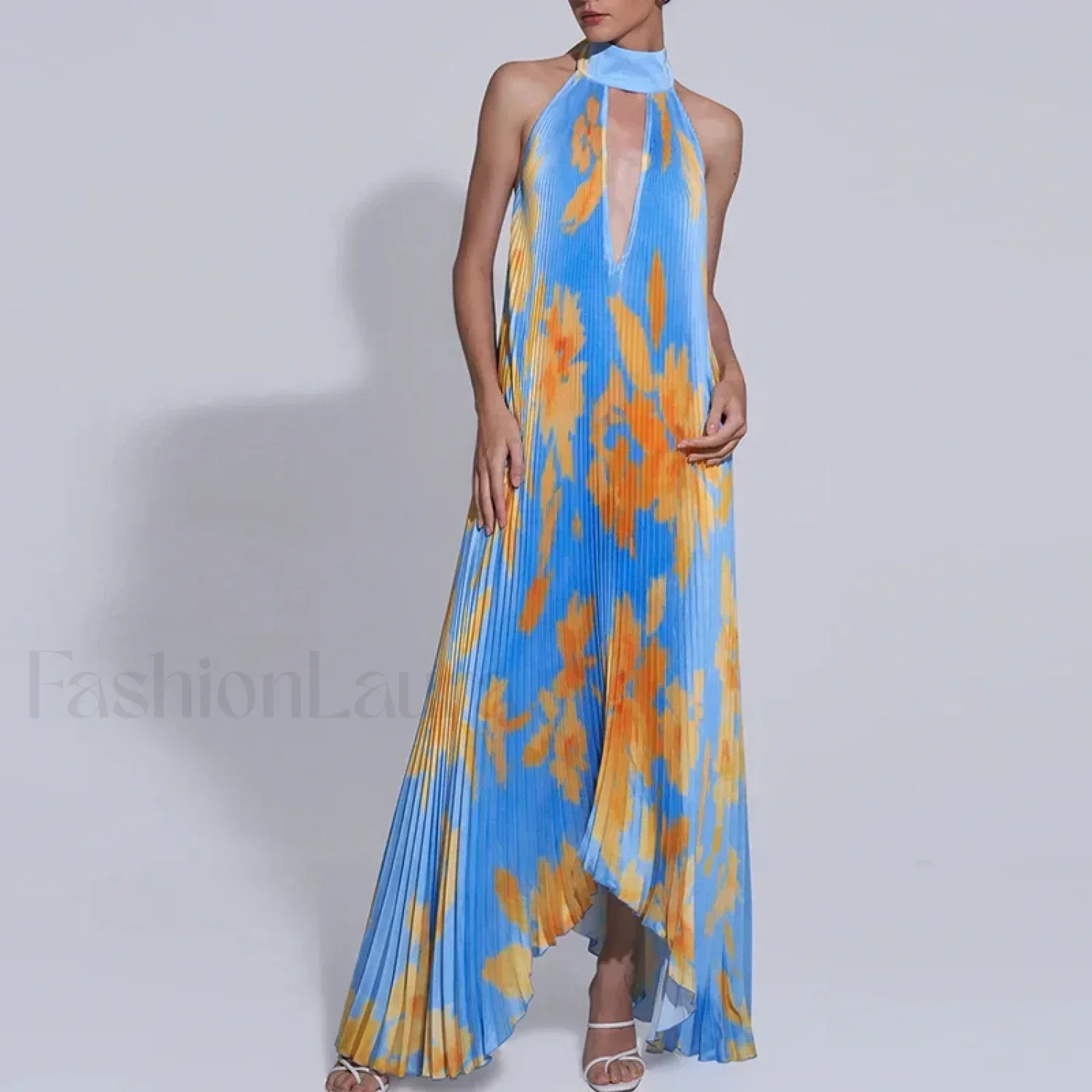 Draped Ethnic Hem Printed Maxi Dress - Image 8