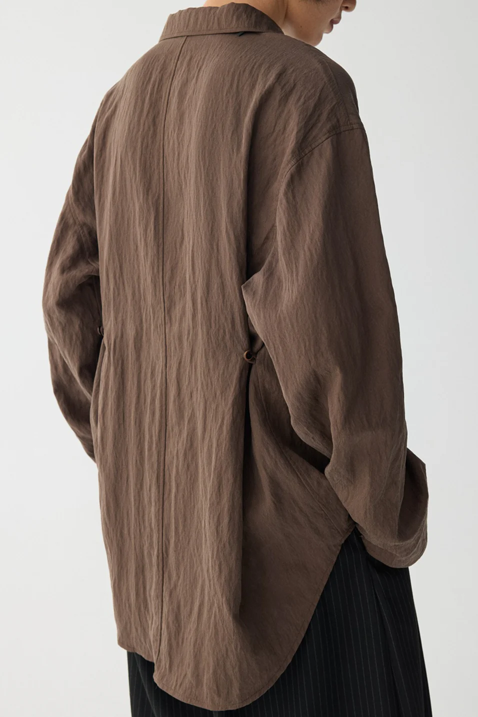 Draped V Neck Textured Blouse - Image 2