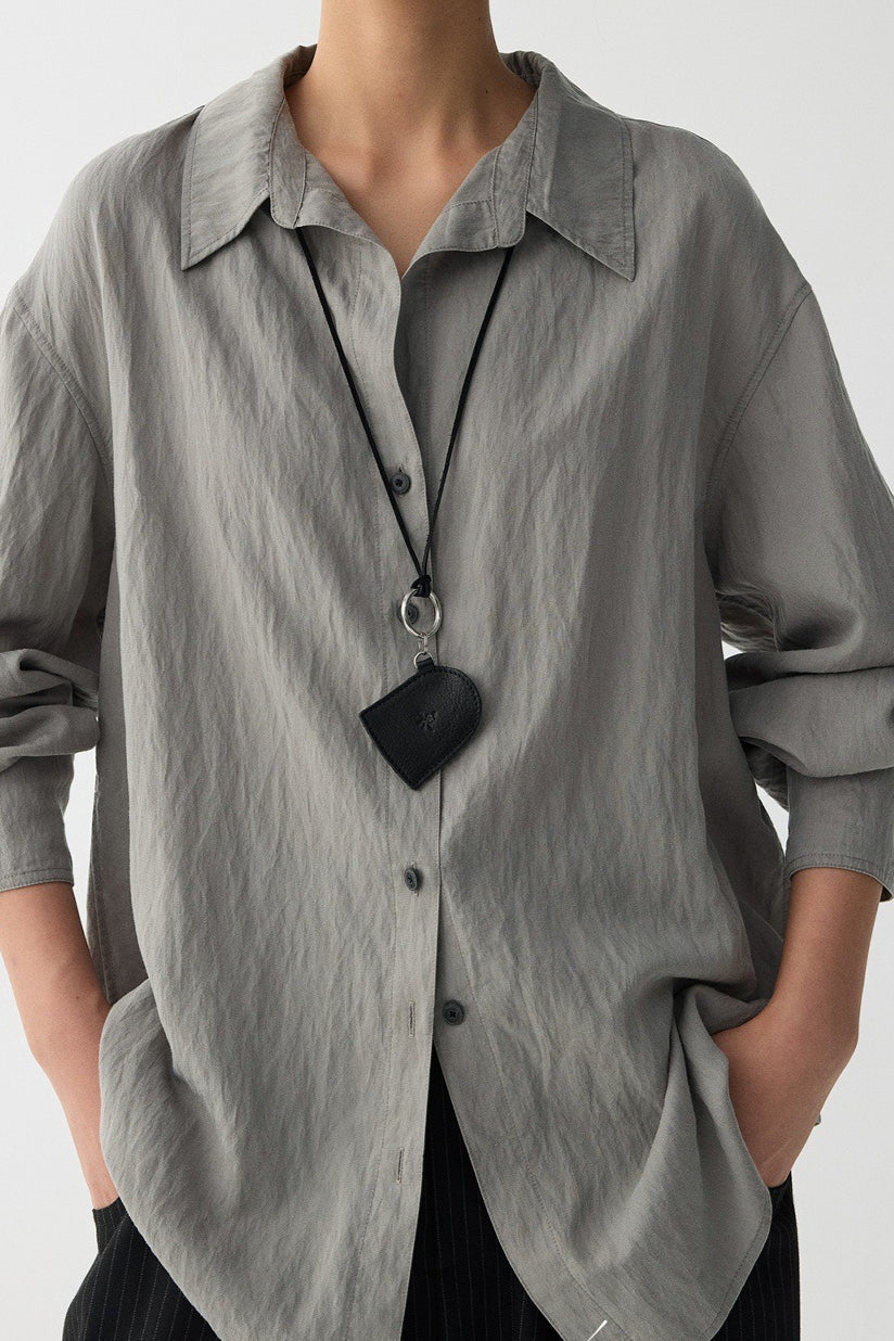 Draped V Neck Textured Blouse - Image 7