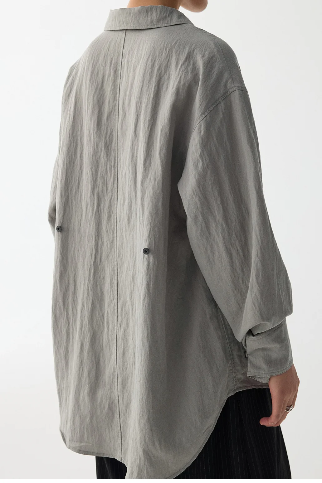 Draped V Neck Textured Blouse - Image 9