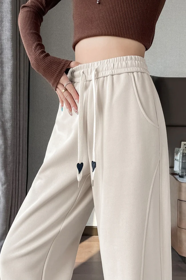Draped Wide Leg Plush Knit Pants - Image 4