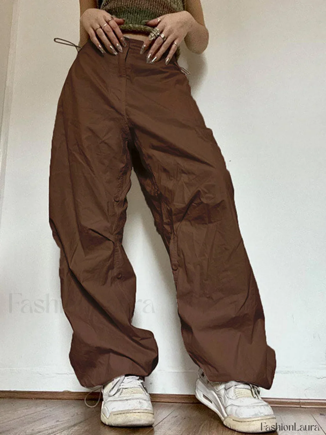 Drawstring Low Waist Baggy Cargo Pants - Image 22