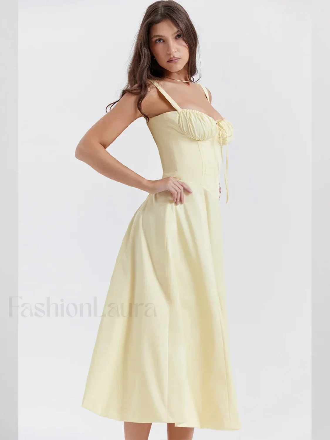 Elegant Floral Side Split Floral Dress - Image 4