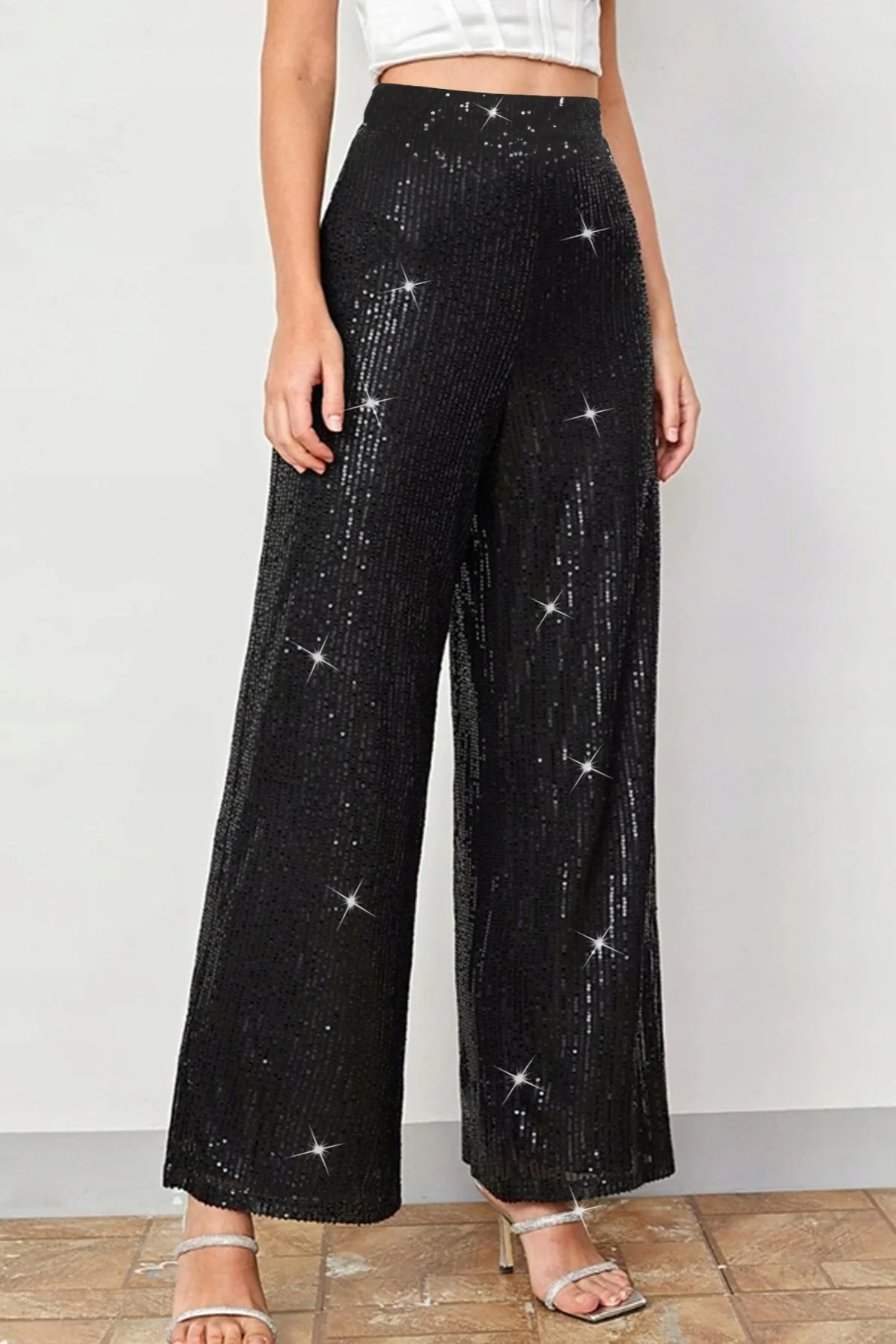 Elegant High Waist Wide Leg Straight Leg Pants - Image 4