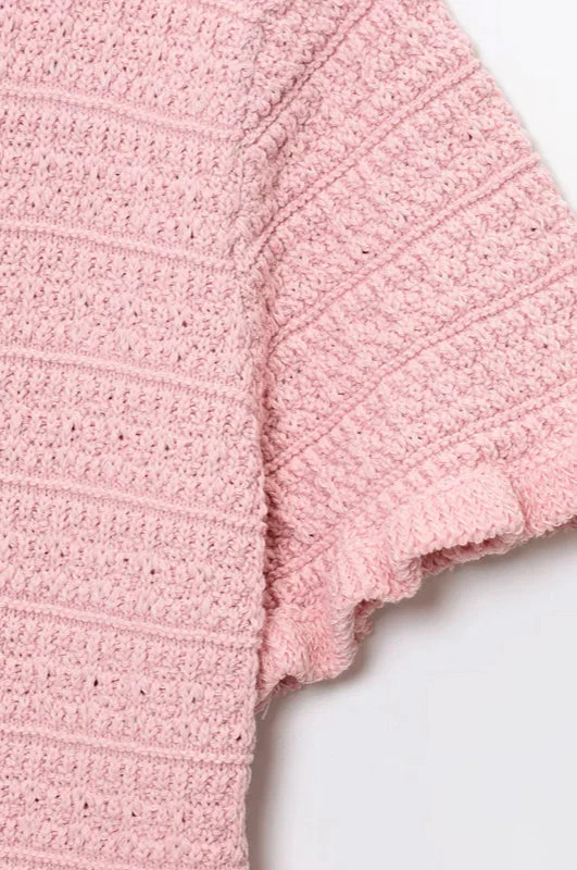 Elegant Knitted Short Sleeve Cropped Cardigan - Image 12