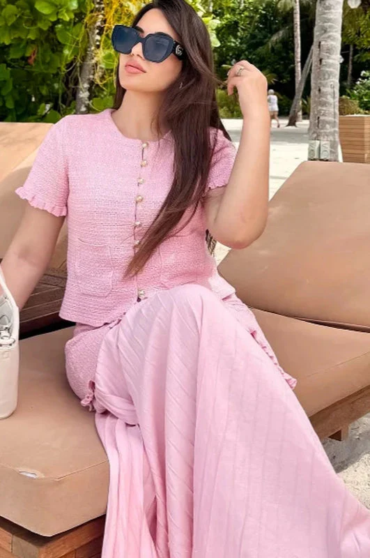 Elegant Knitted Short Sleeve Cropped Cardigan - Image 17