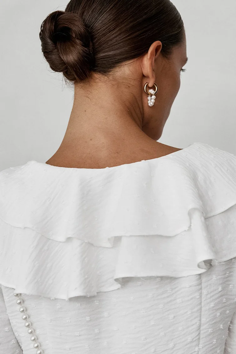 Elegant Long Sleeve Crepe Blouse - Image 6