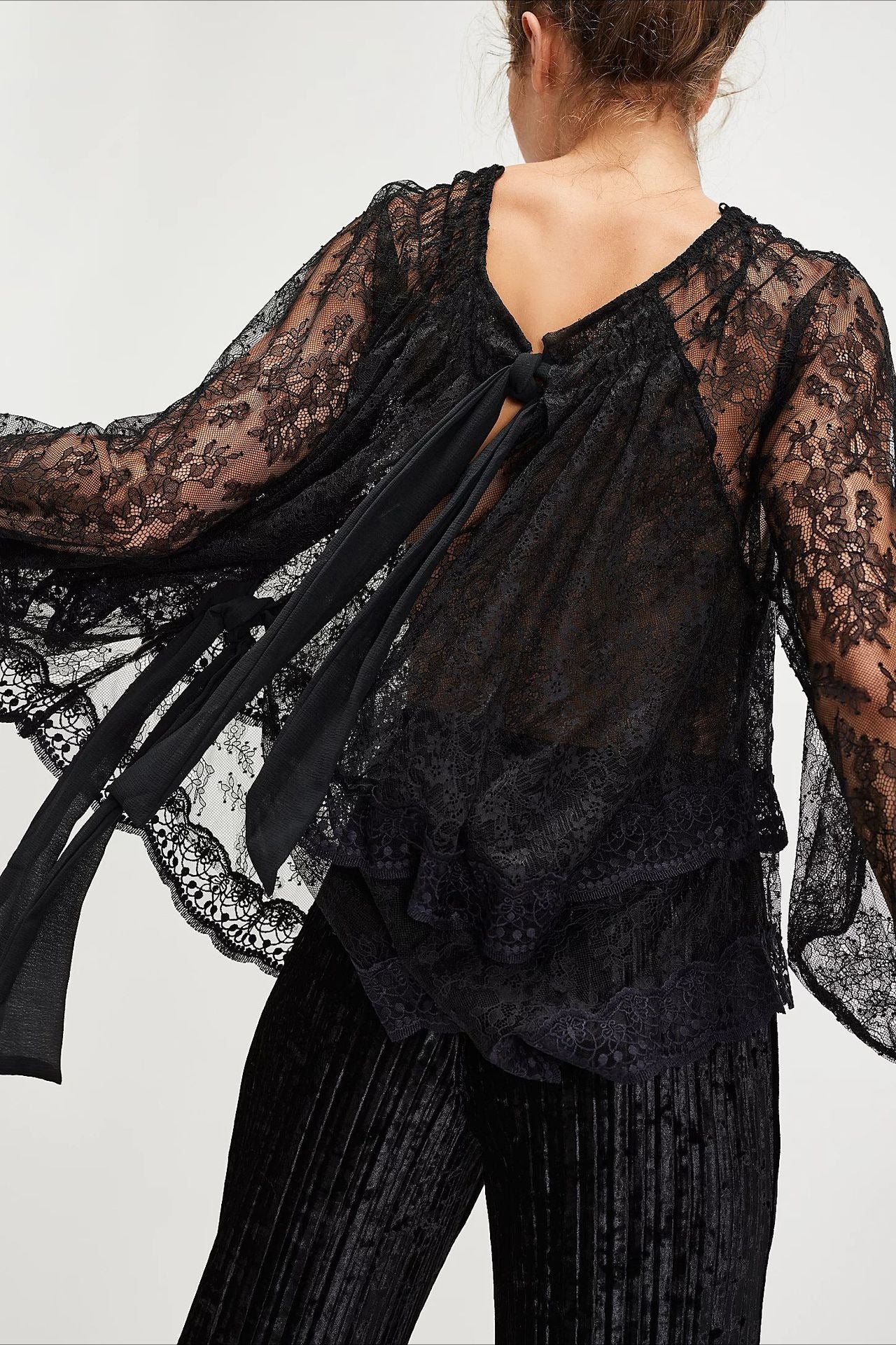 Elegant Off Shoulder Lace Overlay Blouse - Image 4
