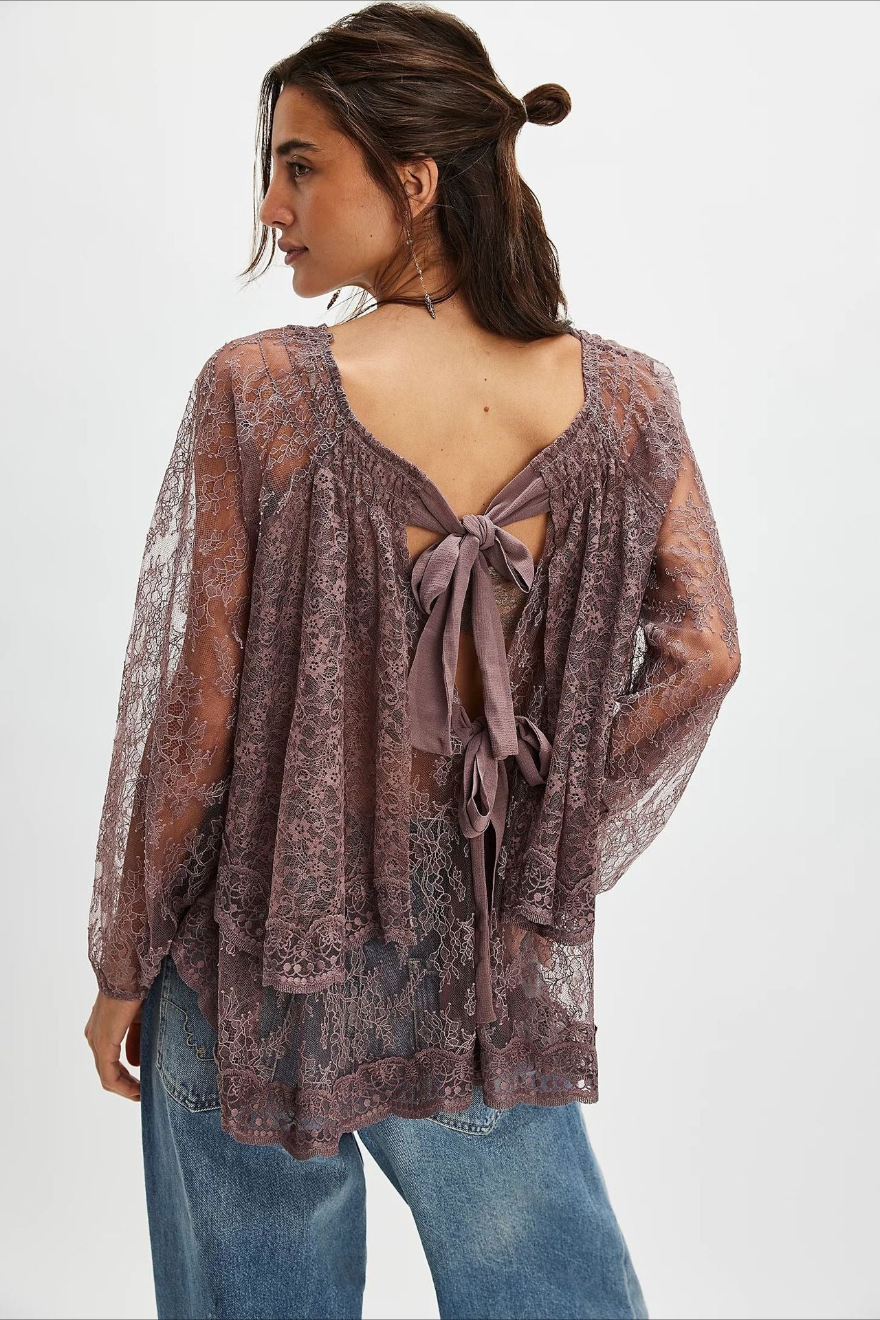 Elegant Off Shoulder Lace Overlay Blouse - Image 8