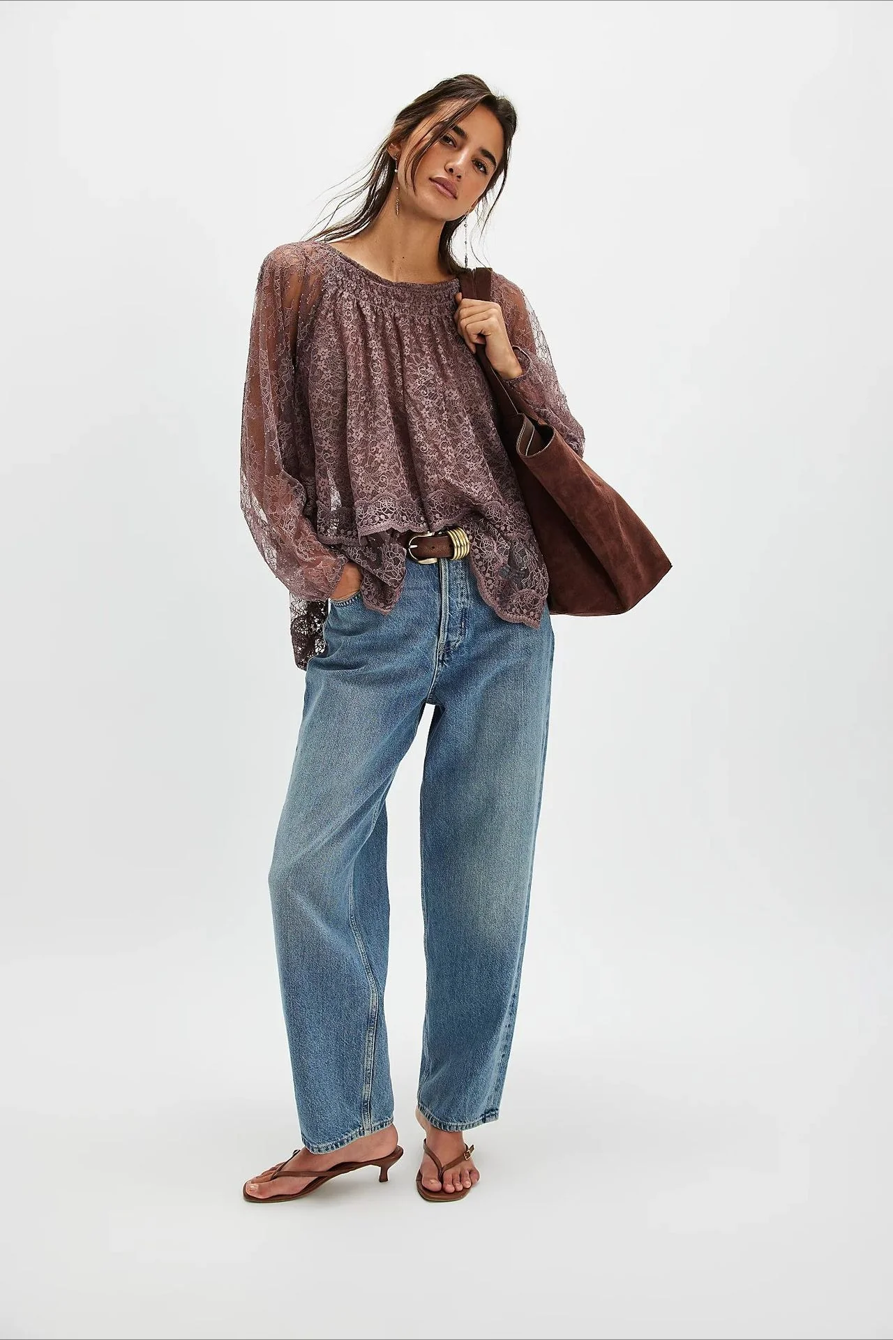 Elegant Off Shoulder Lace Overlay Blouse - Image 9