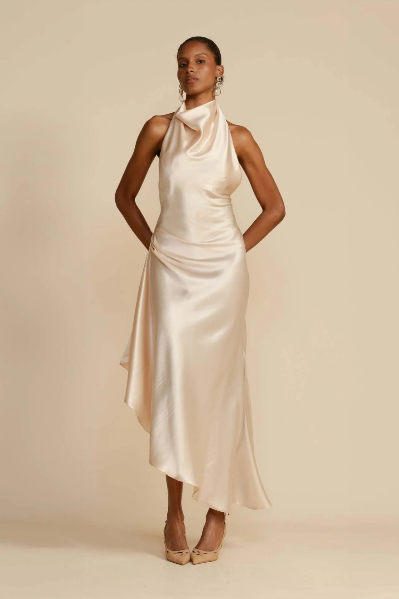 Elegant Satin Slit Backless Party Dress - Image 2