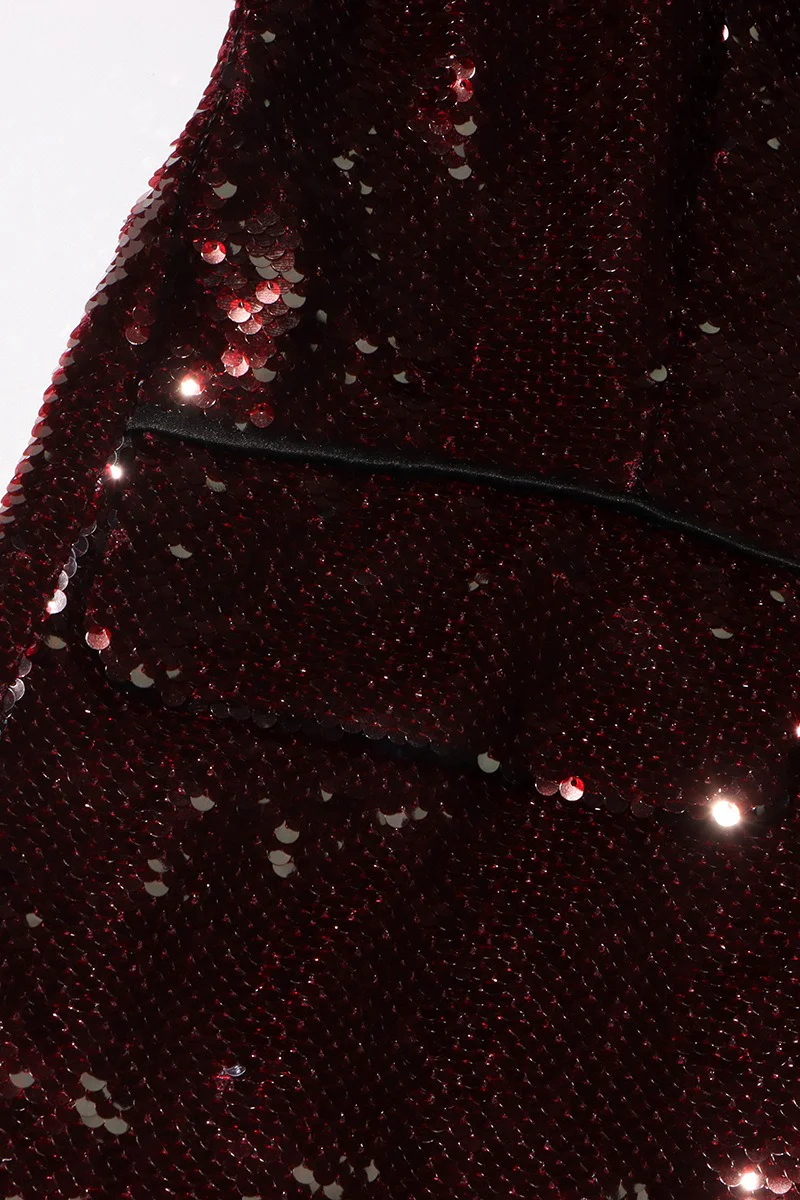 Elegant Sequin V - Neck Long Sleeve Blazer - Image 3