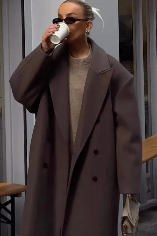 Single Breasted Long Lapel Overcoat - Image 2