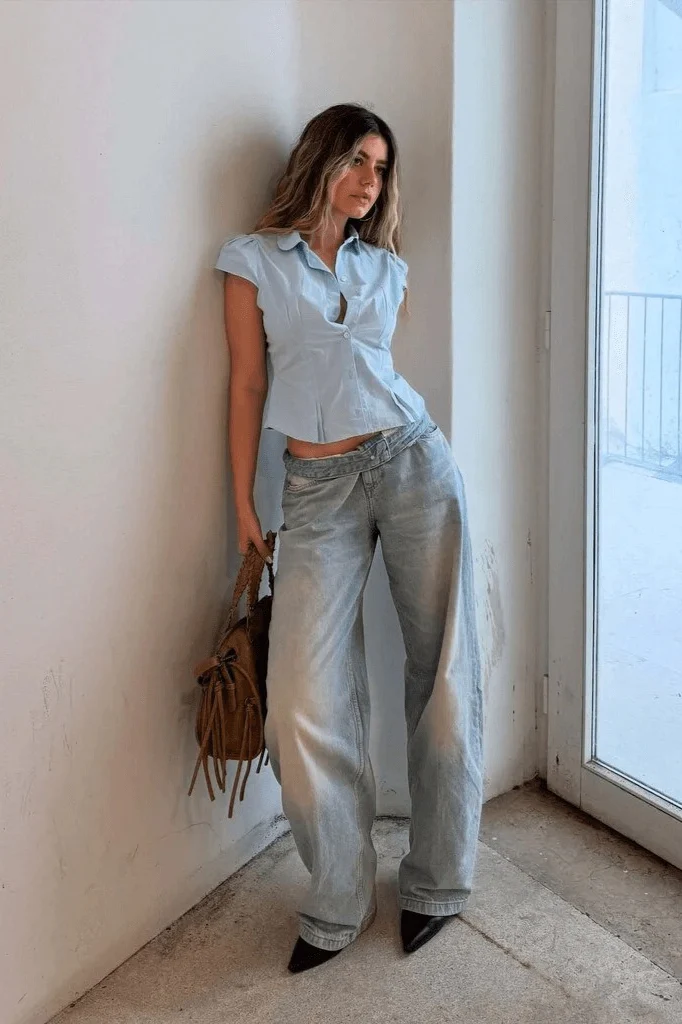 Elegant Slim Short Sleeve Blouse - Image 3