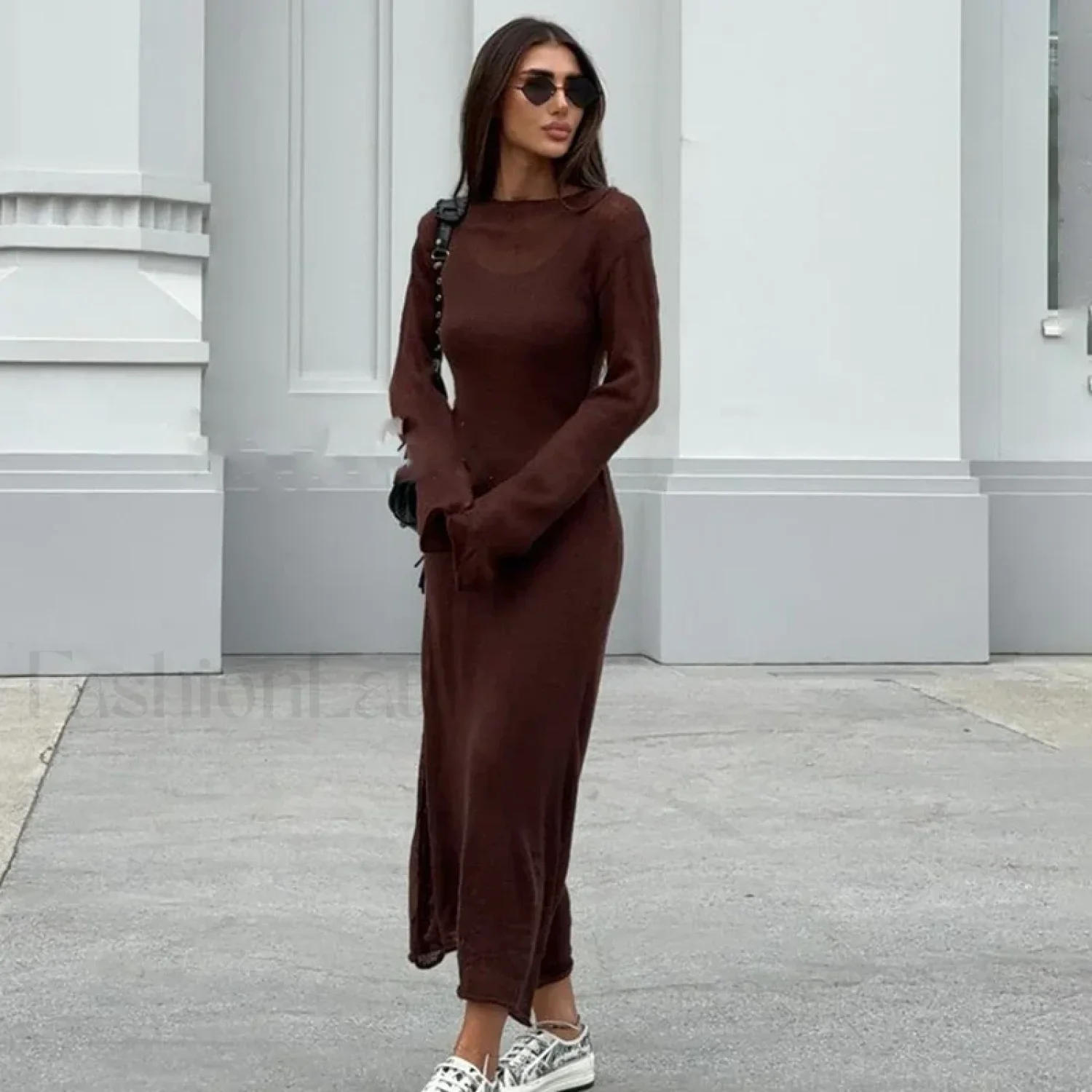 Elegant Solid Knit Beach Cover Up - Image 13