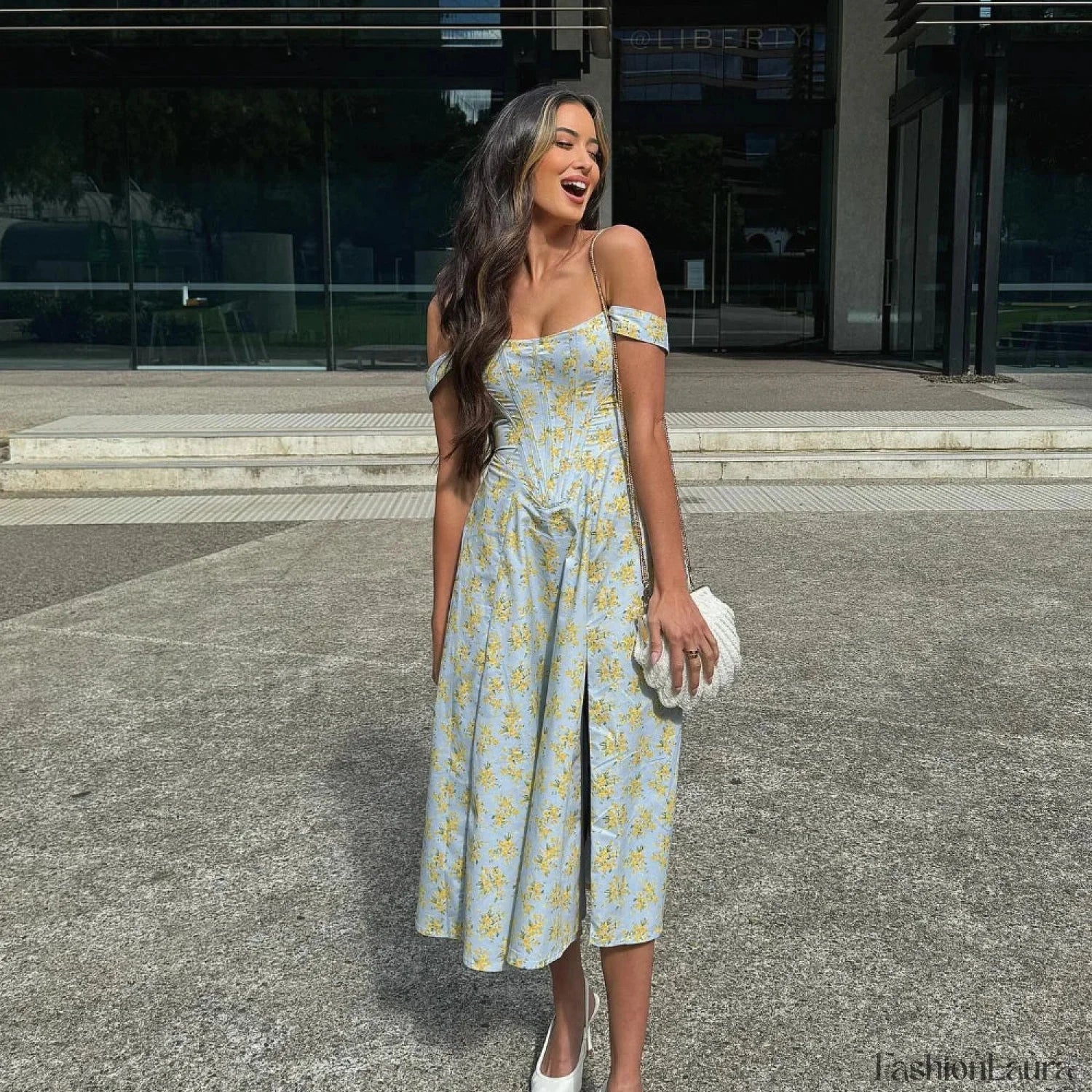 Elegant Summer Corset Floral Dress - Image 9