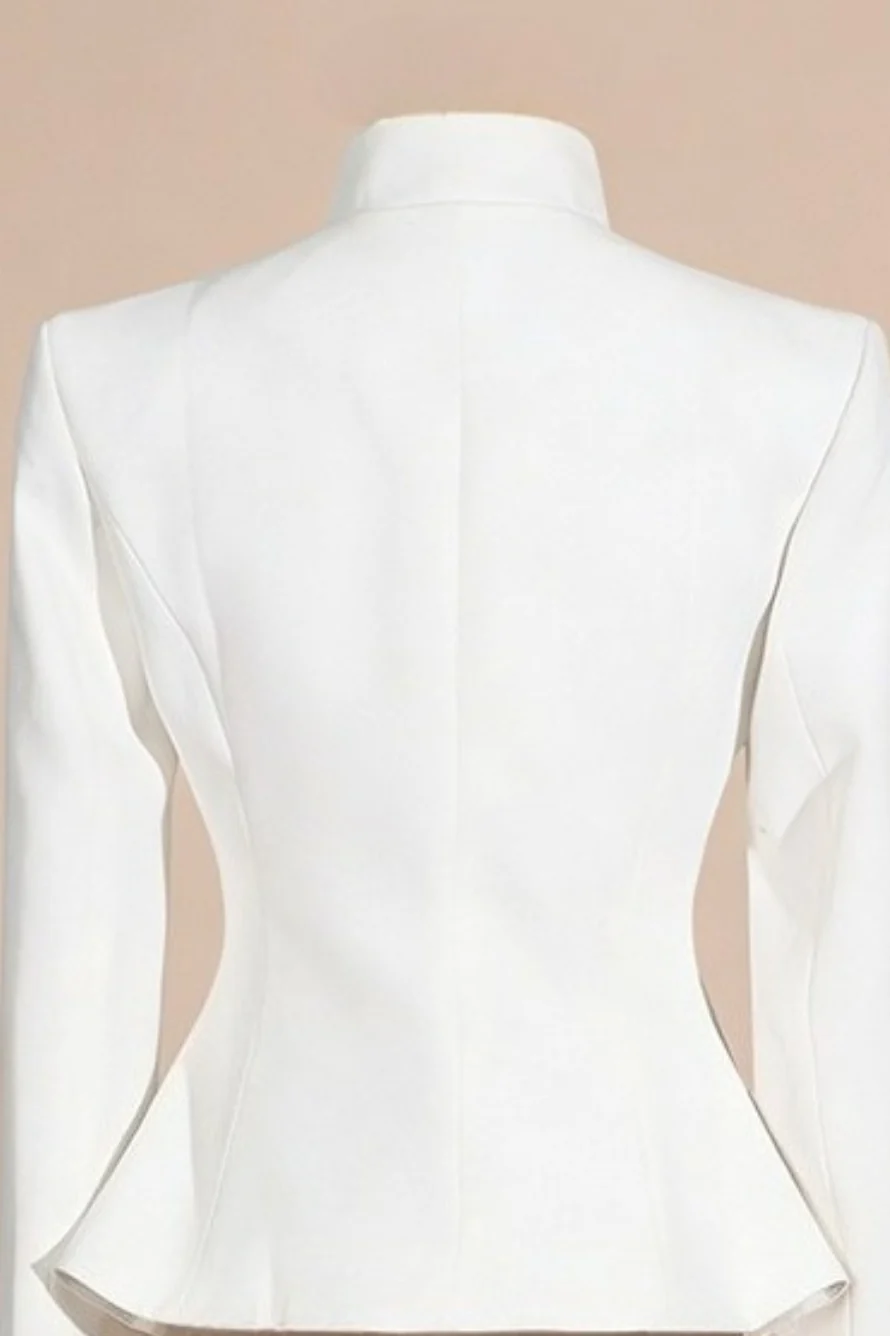 Elegant Two Piece Blazer Pleated Skirt Set - Image 6
