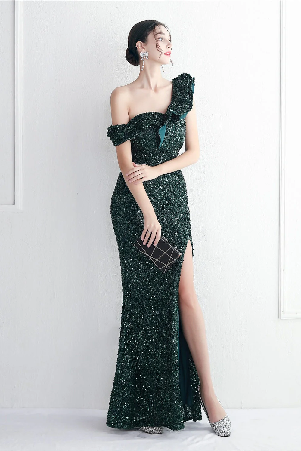 Embellished One Shoulder Mermaid Formal Dress - Image 8