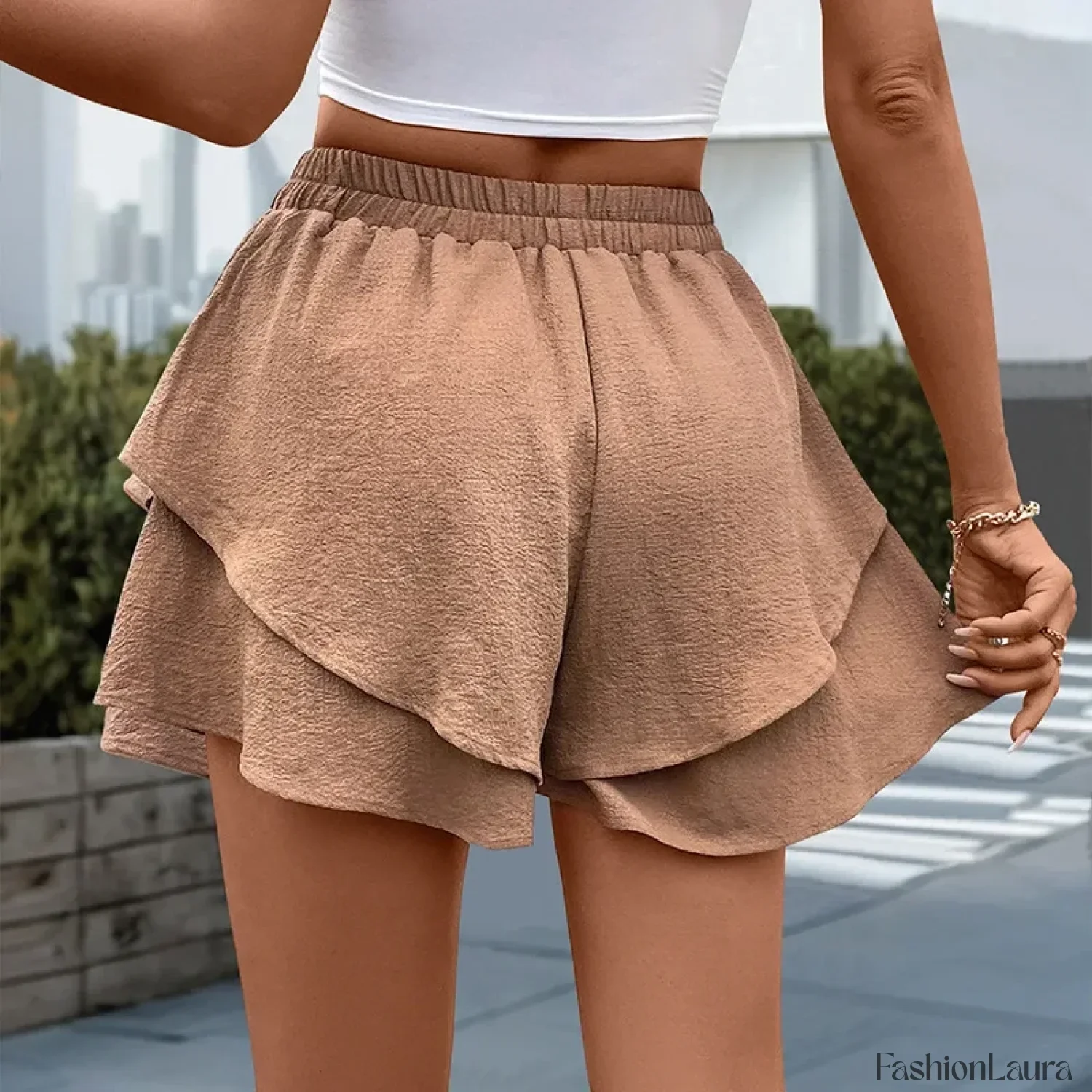 European Solid Color Ruffle Short - Image 17