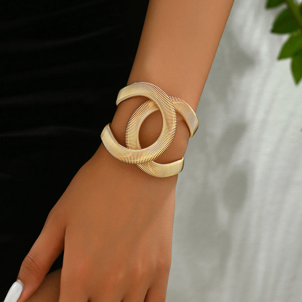 Exaggerated Coiled Wrap Bangle Bracelet - Image 2