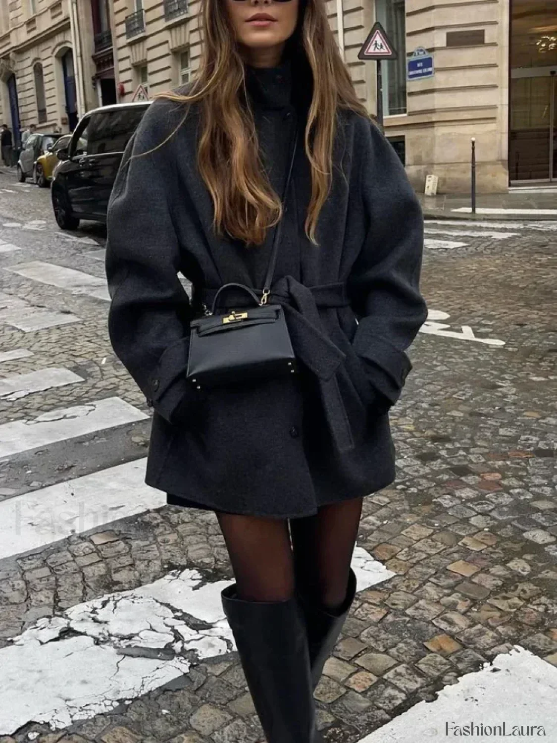 Fashion High Neck With Belt Woolen Overcoats - Image 18