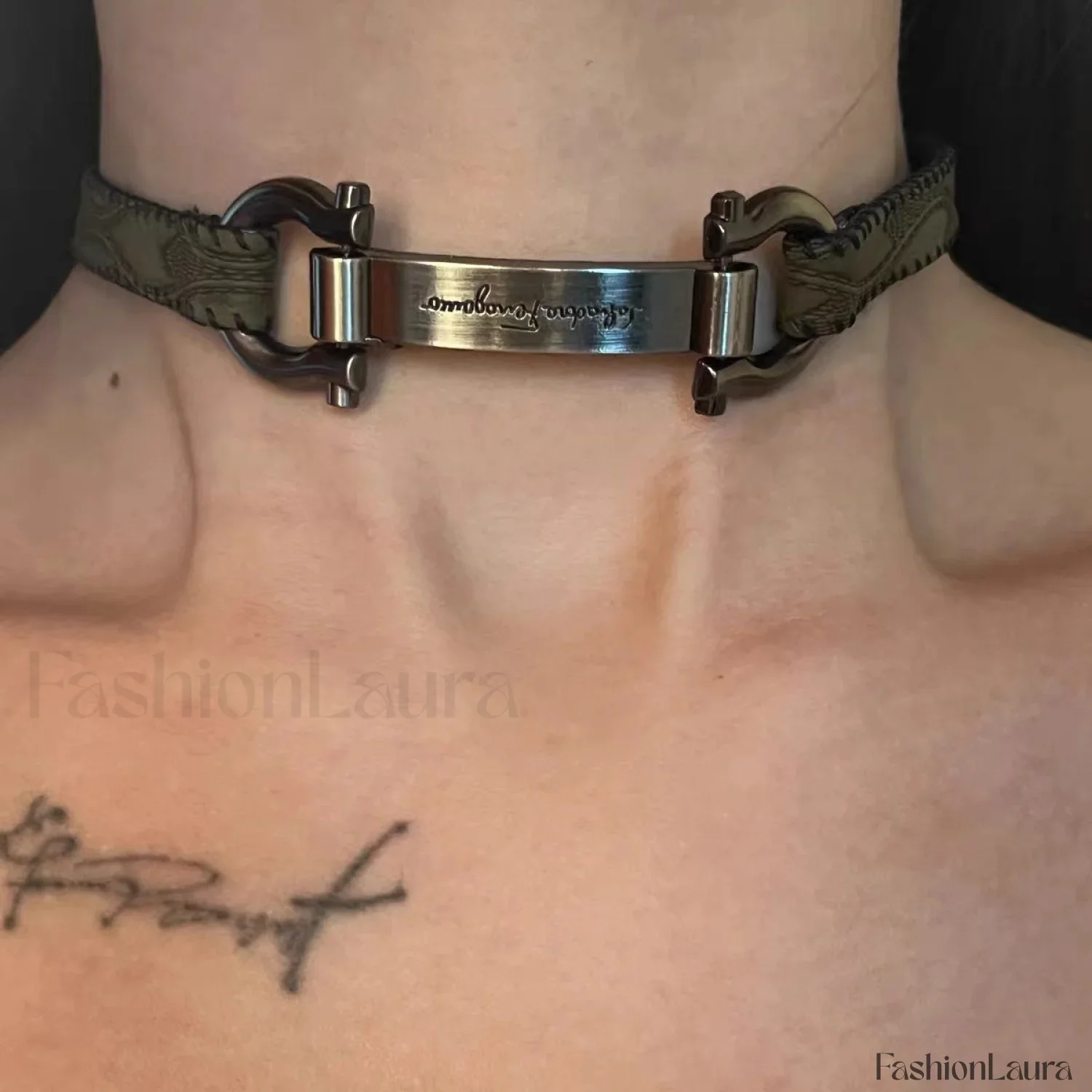 Trendy Heavy Y2K Choker Leather Metal Punk Necklace - Image 15
