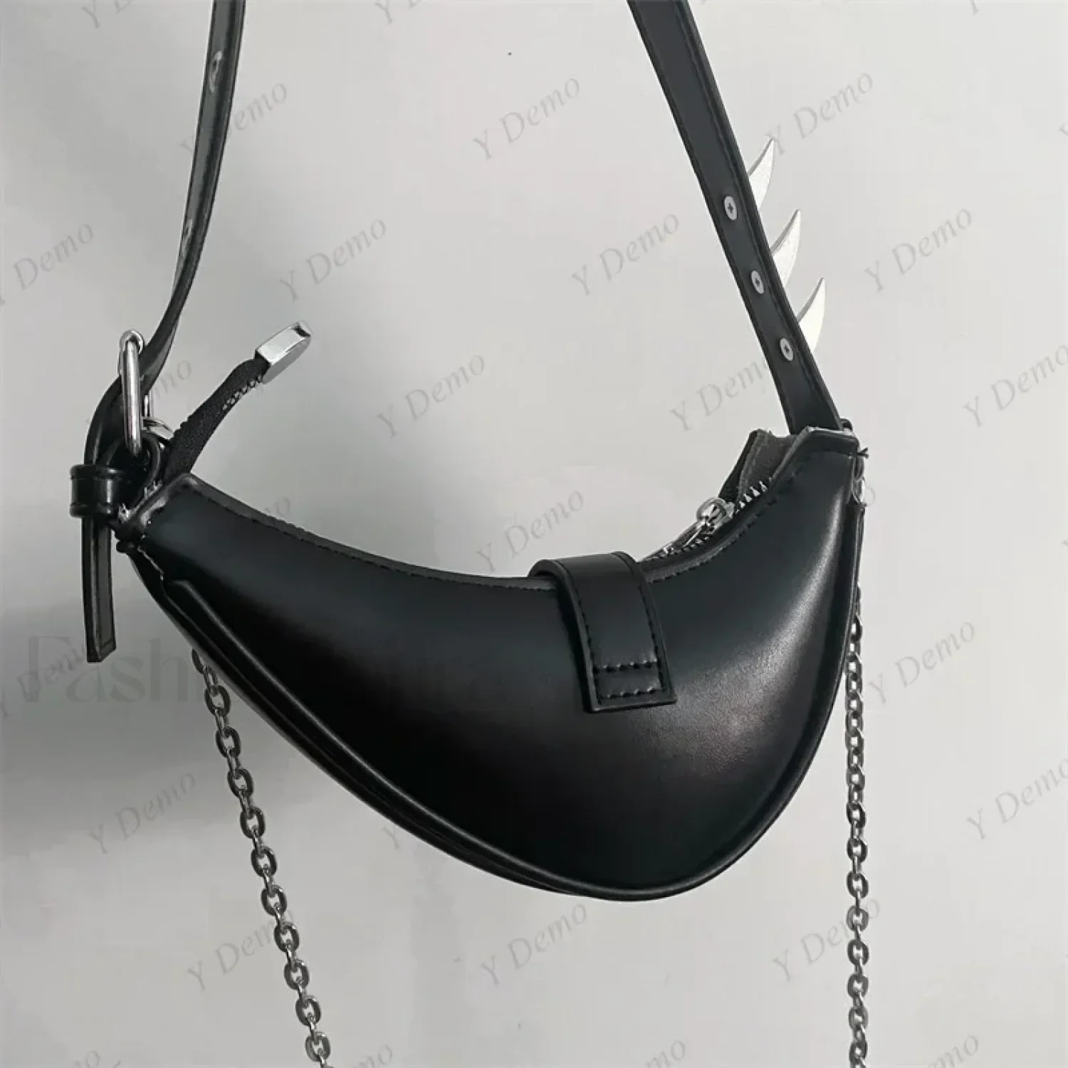 Punk Rivets Gothic Metal Buckles Sparks Crossbody Shoulder Bag - Image 7