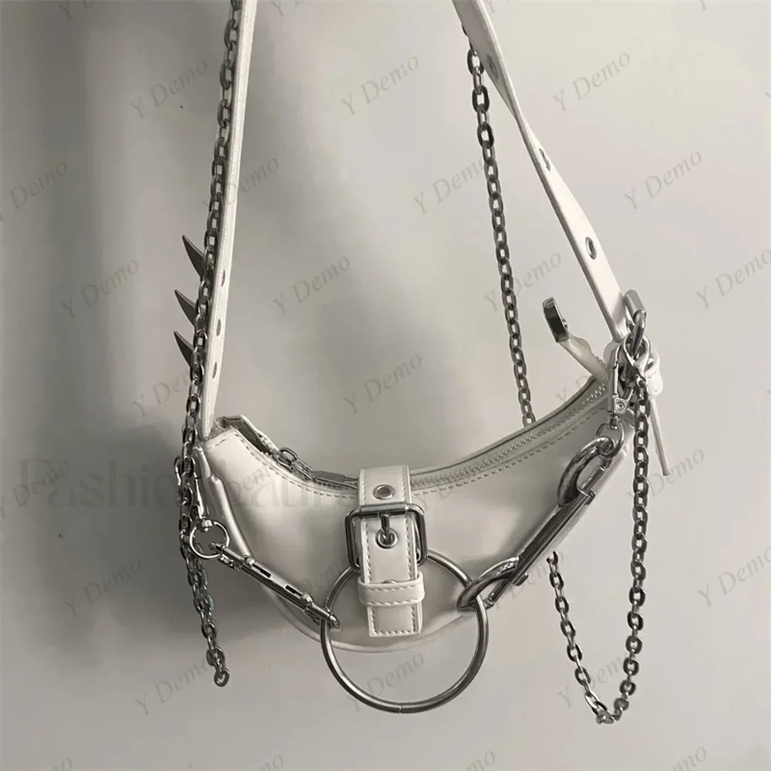 Punk Rivets Gothic Metal Buckles Sparks Crossbody Shoulder Bag - Image 8