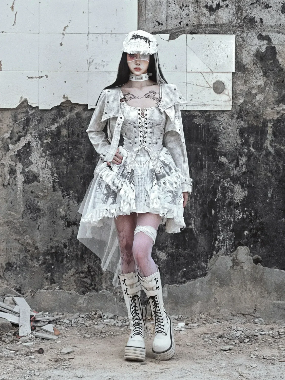 Original Punk Gothic Print Lolita Gothic Dress - Image 8