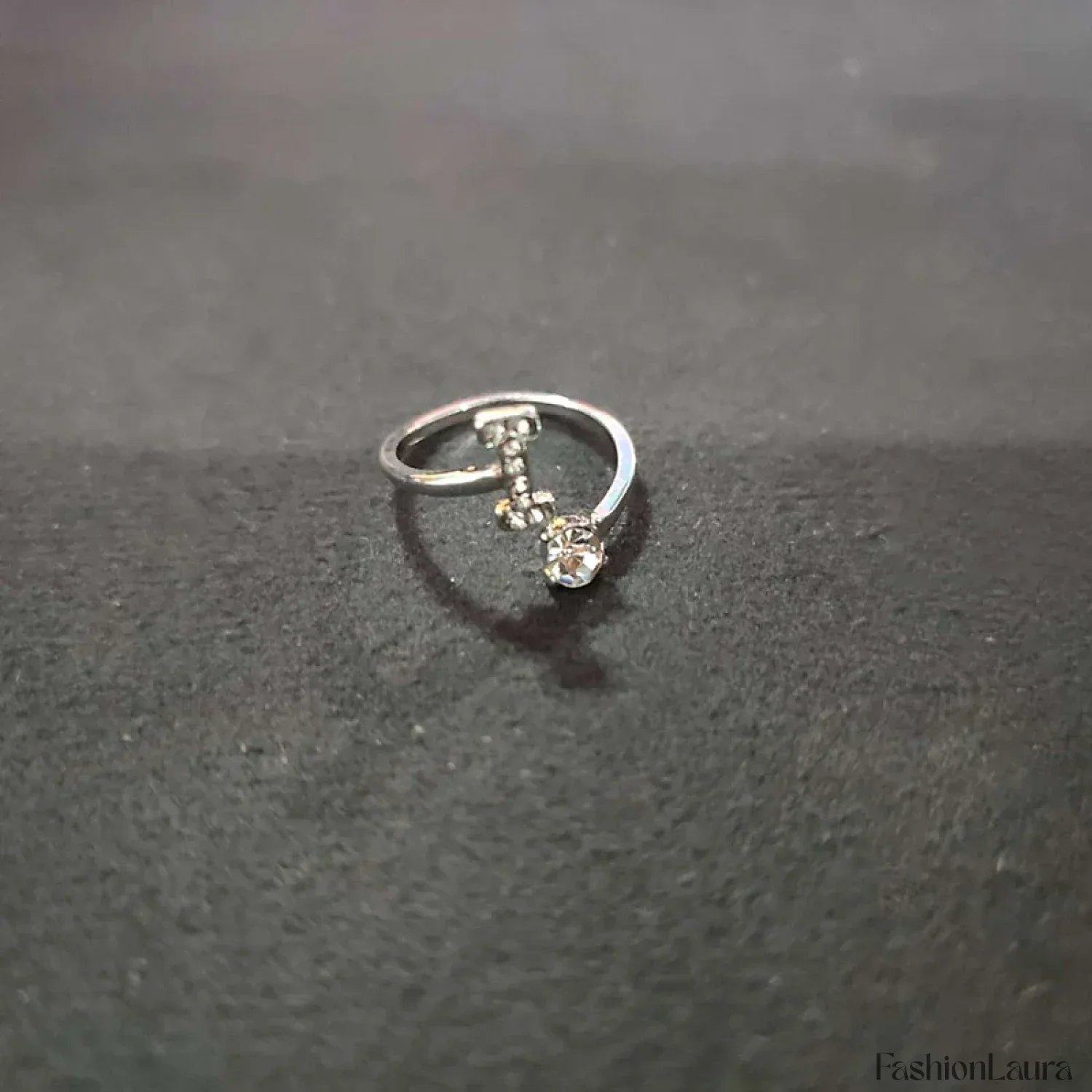 Shining Rhinestone New Fashion Initial Alphabet Opening Charm Jewelry Ring - Image 82