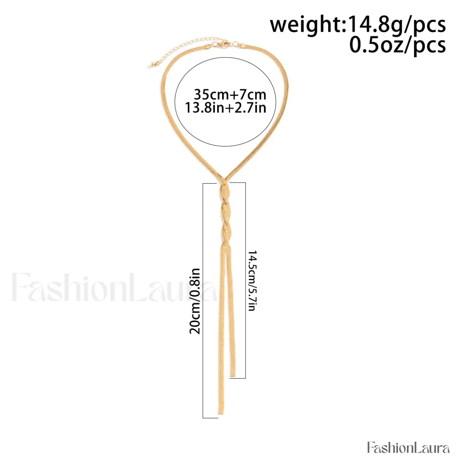 Adjustable Flat Temperament Weave Link Chest New Necklace - Image 30