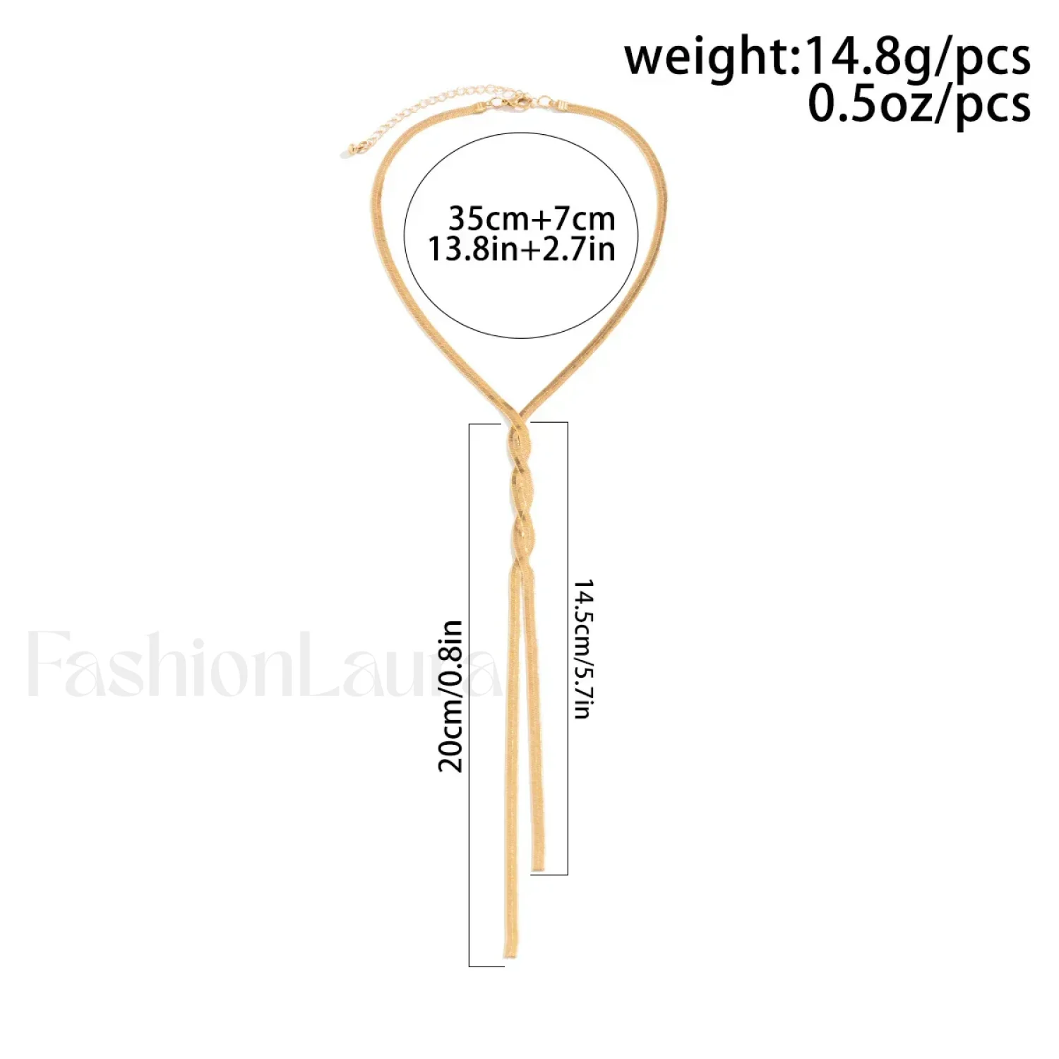Adjustable Flat Temperament Weave Link Chest New Necklace - Image 4