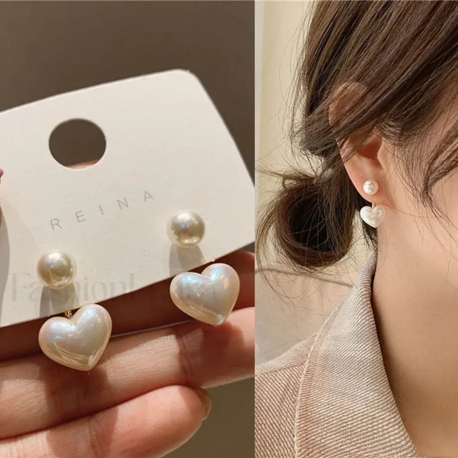 Bright Crystal Luxury Korean Unusual Claw Stud Irregular Pearl Earring - Image 37