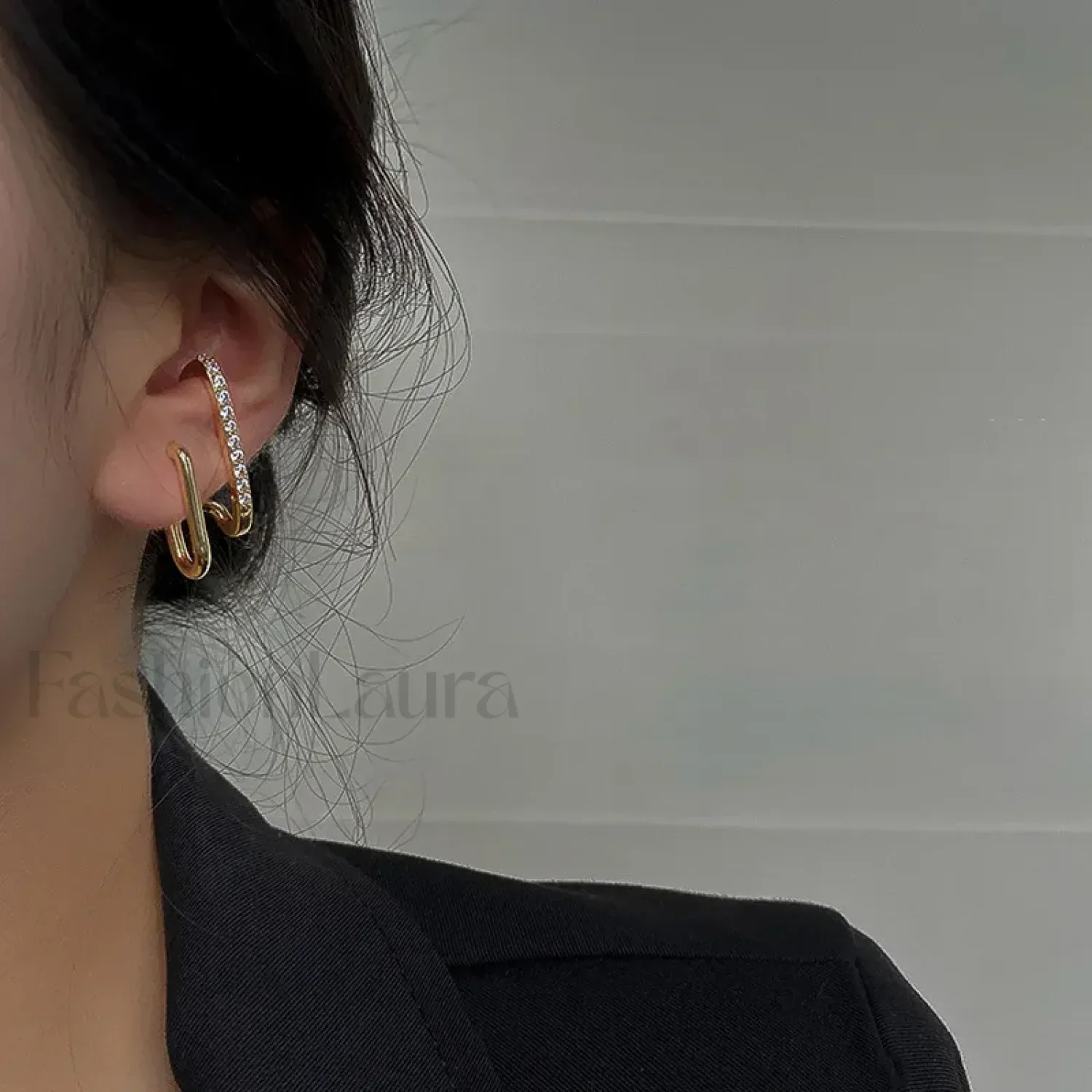 Bright Crystal Luxury Korean Unusual Claw Stud Irregular Pearl Earring - Image 5
