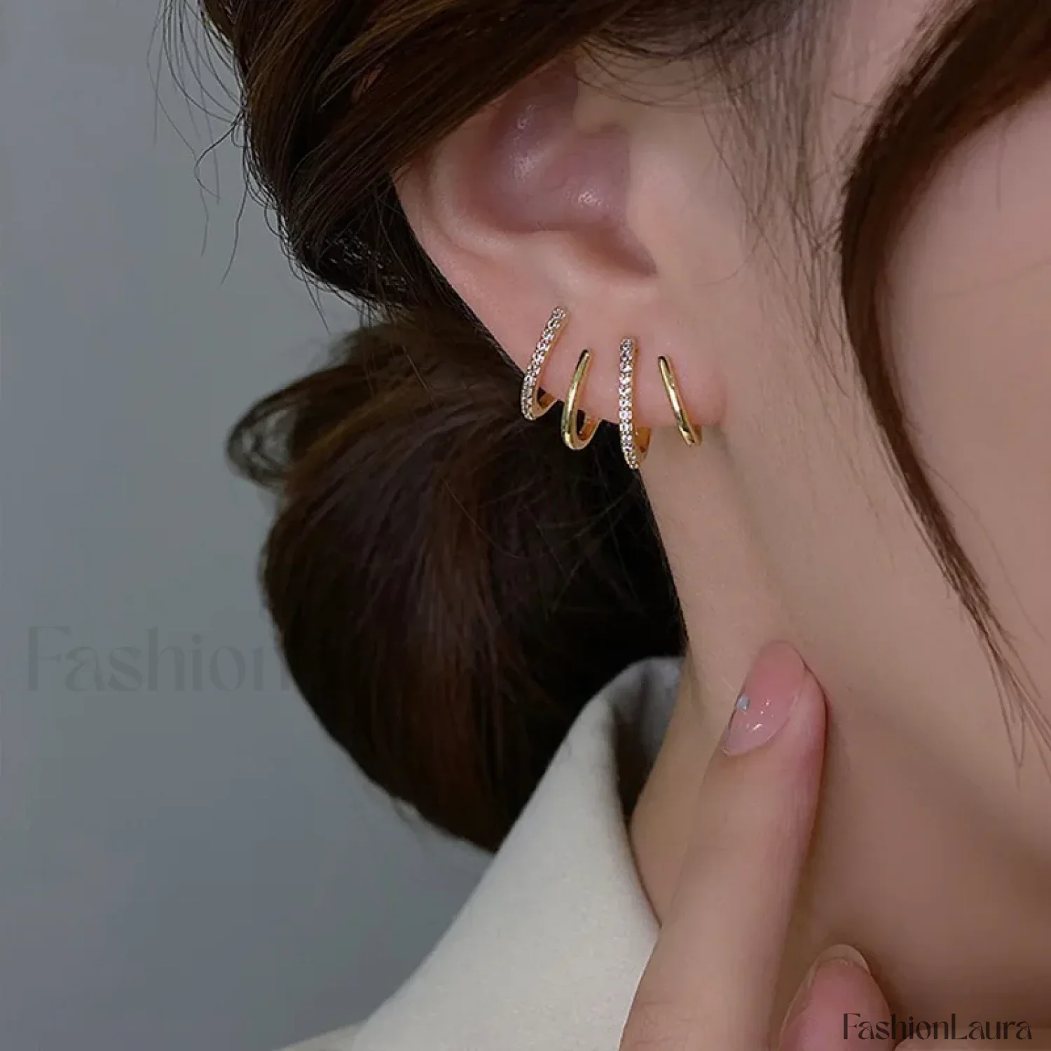 Bright Crystal Luxury Korean Unusual Claw Stud Irregular Pearl Earring - Image 61