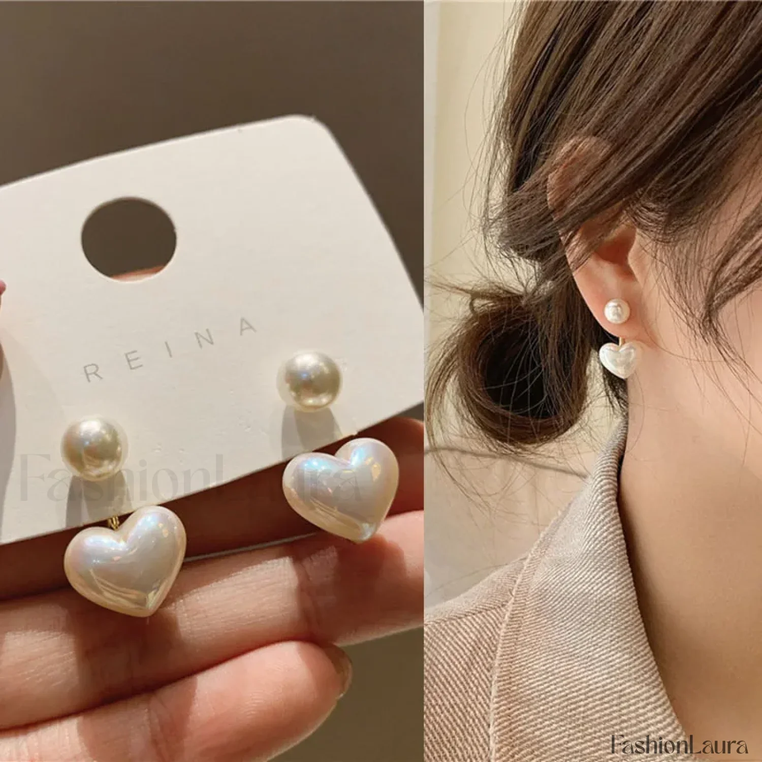 Bright Crystal Luxury Korean Unusual Claw Stud Irregular Pearl Earring - Image 64