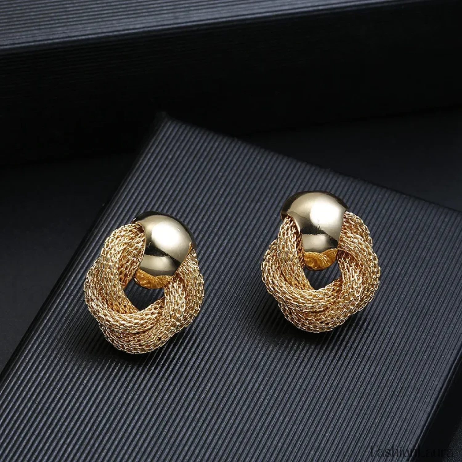 Vintage Metallic Twisted Weaving Round Circle Dangle Earrings Wedding Earring - Image 10