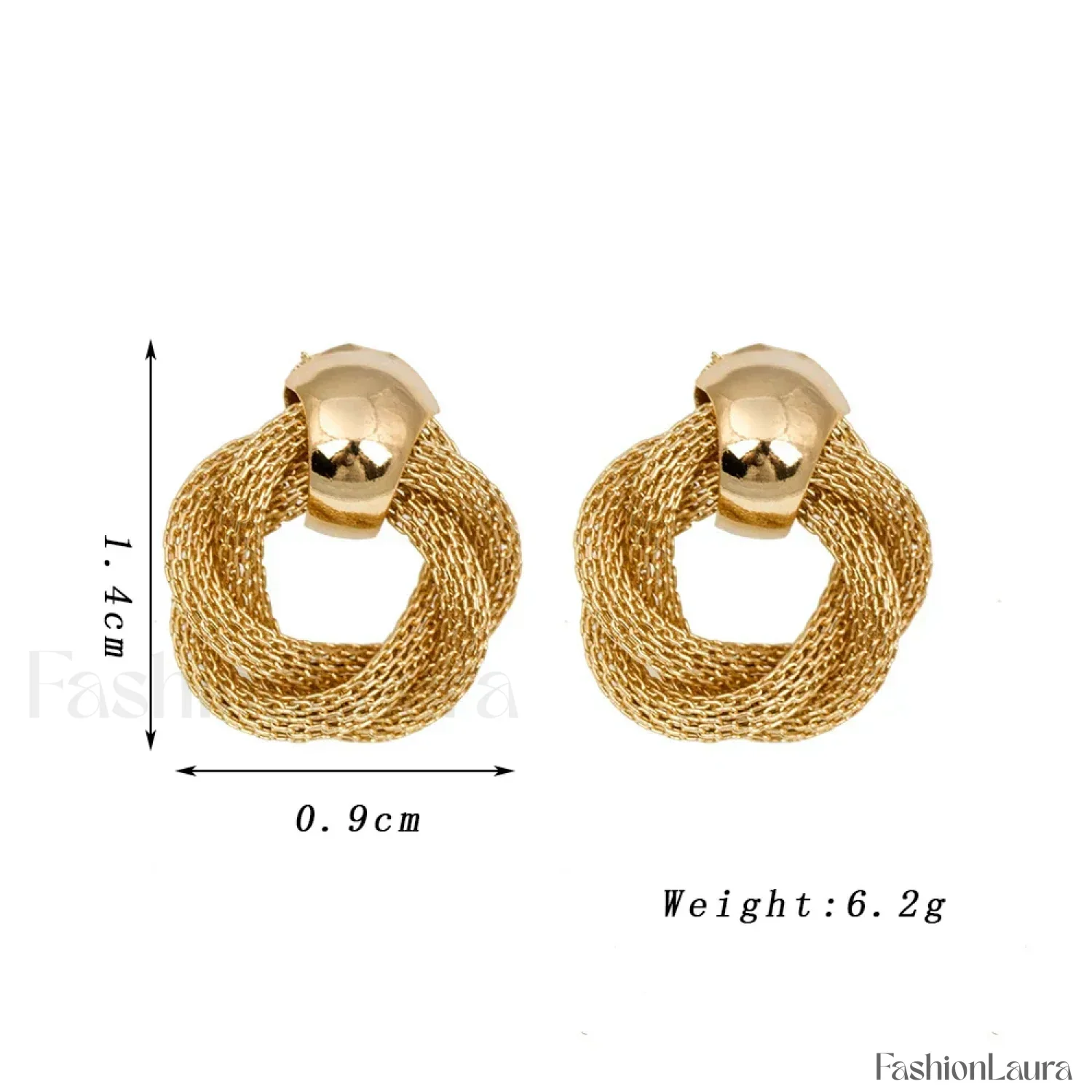Vintage Metallic Twisted Weaving Round Circle Dangle Earrings Wedding Earring - Image 14