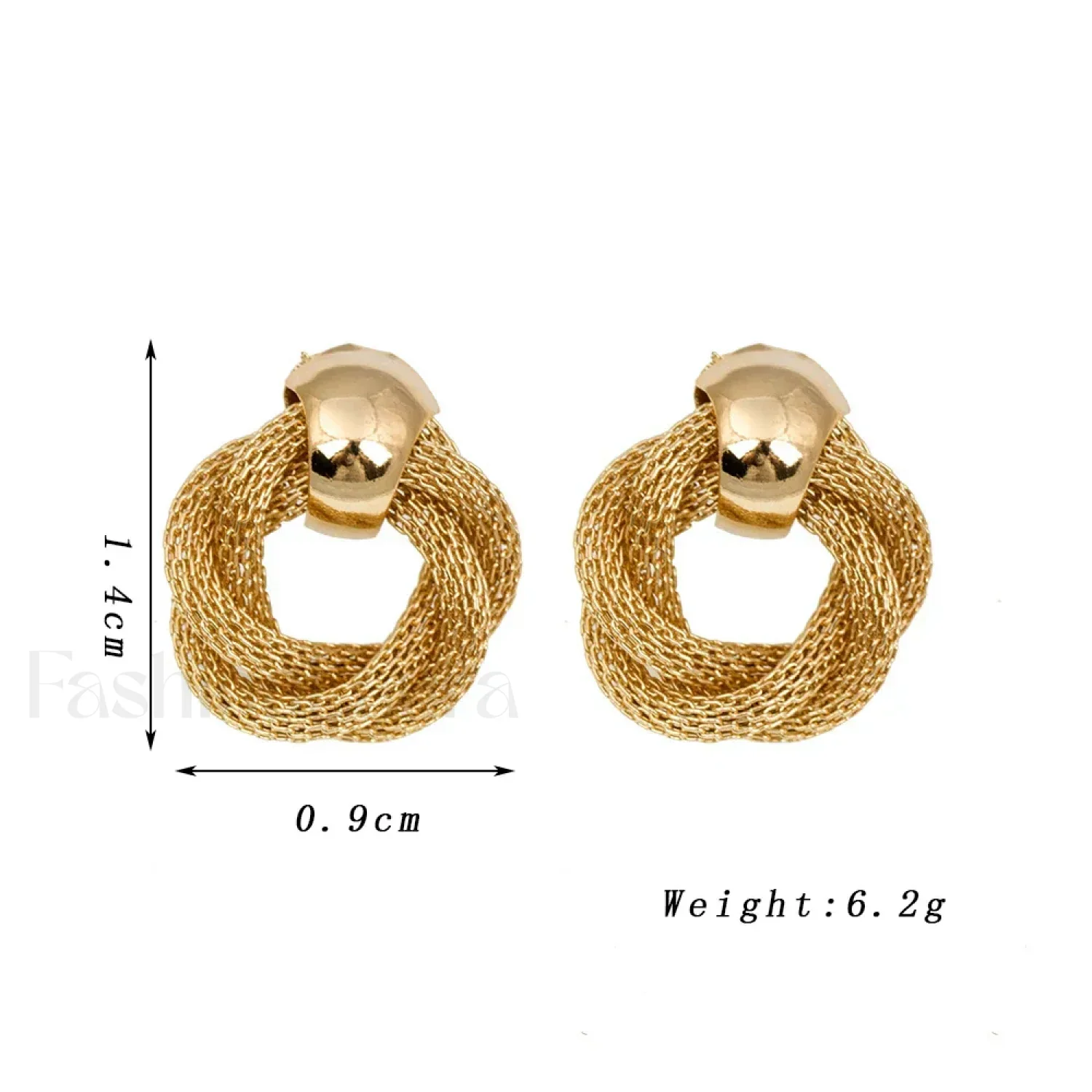 Vintage Metallic Twisted Weaving Round Circle Dangle Earrings Wedding Earring - Image 4