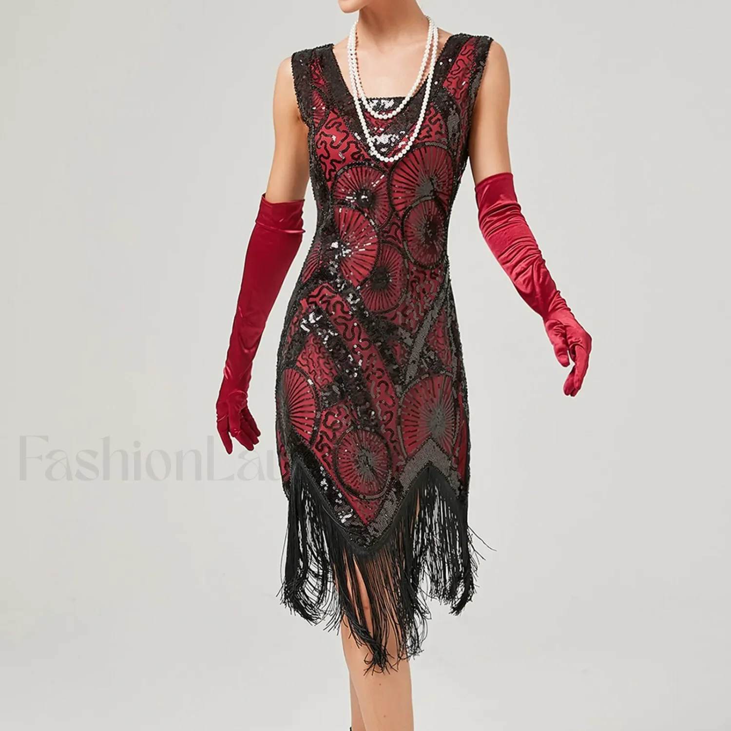 1920s Vintage Flapper Great Gatsby Party V-Neck Sleeveless Sequin Beaded Tassel Sun Vestidos Prom Dress - Image 23