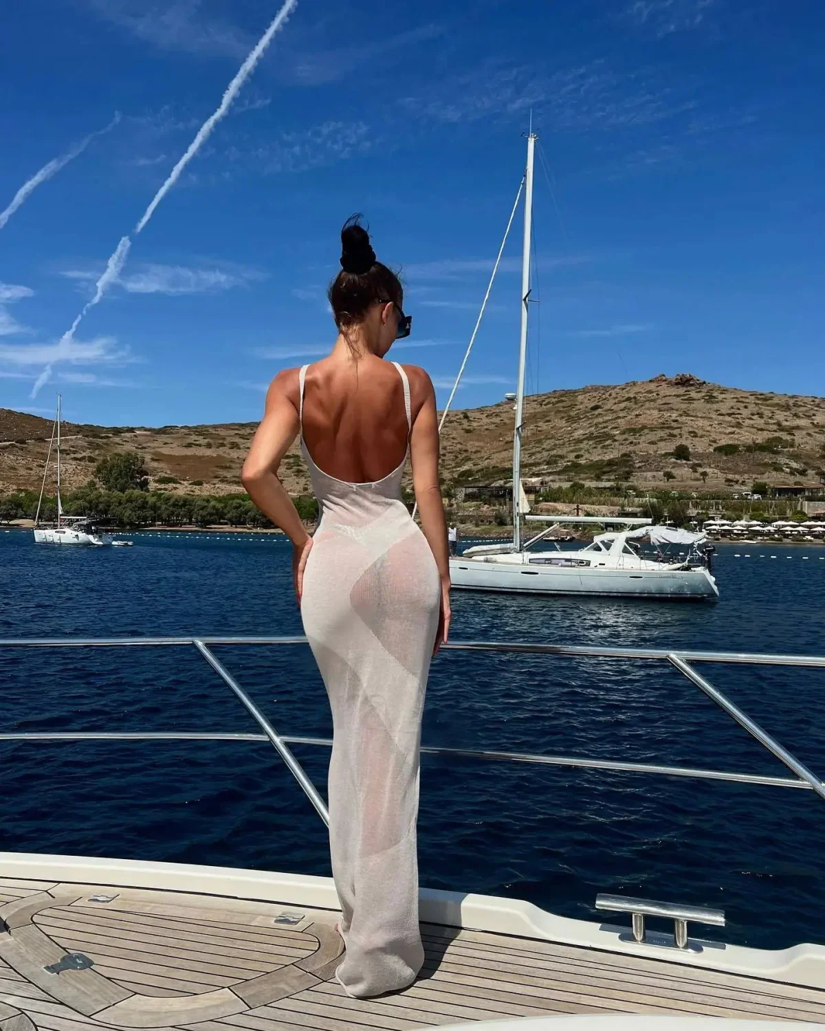 Summer Knit Backless See Through Sexy Sleeveless Bodycon Beach Party Cover Up Maxi Dress - Image 6