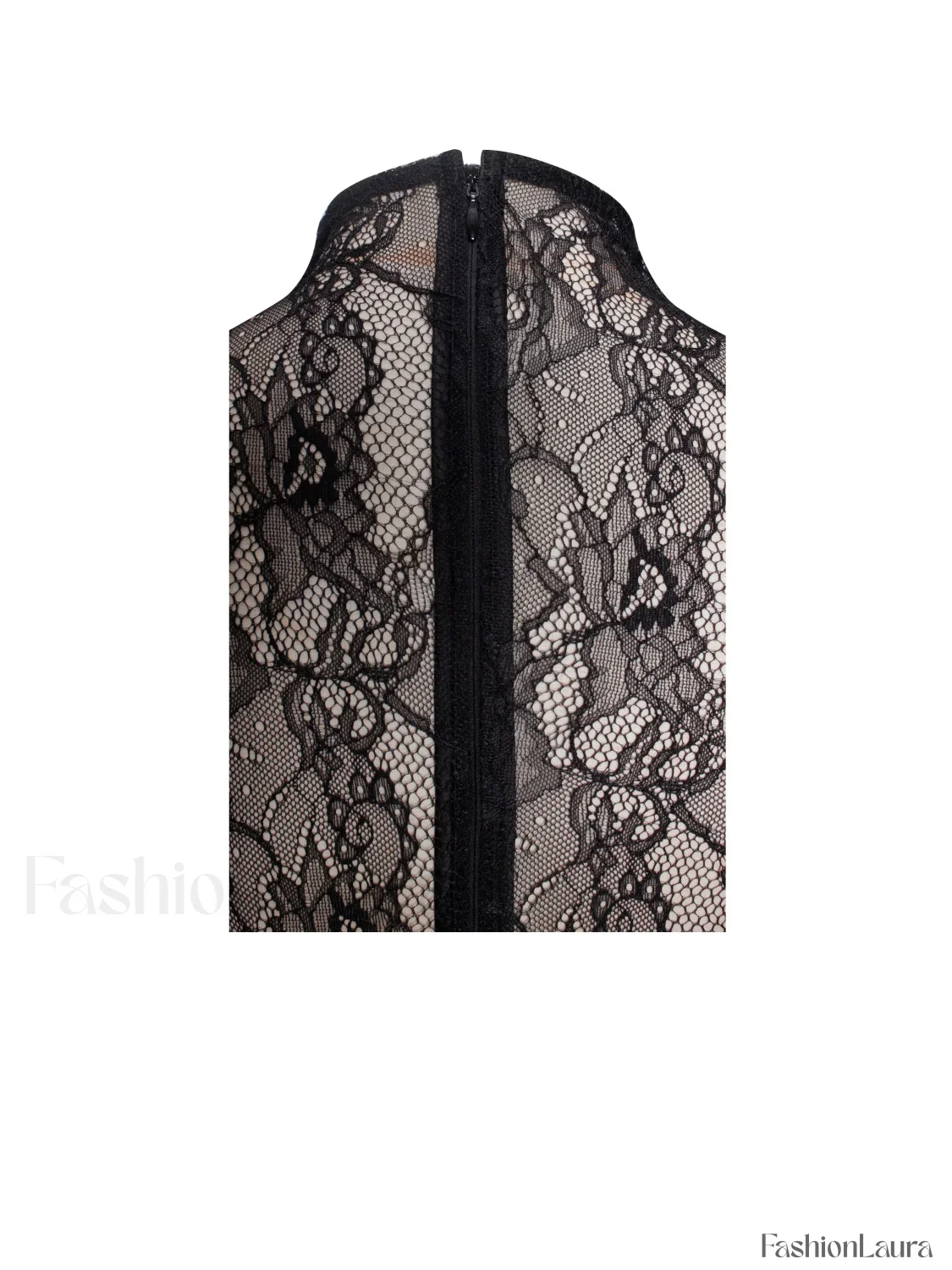 Weslyn Black Satin Charming Lace High Slit Dress - Image 35