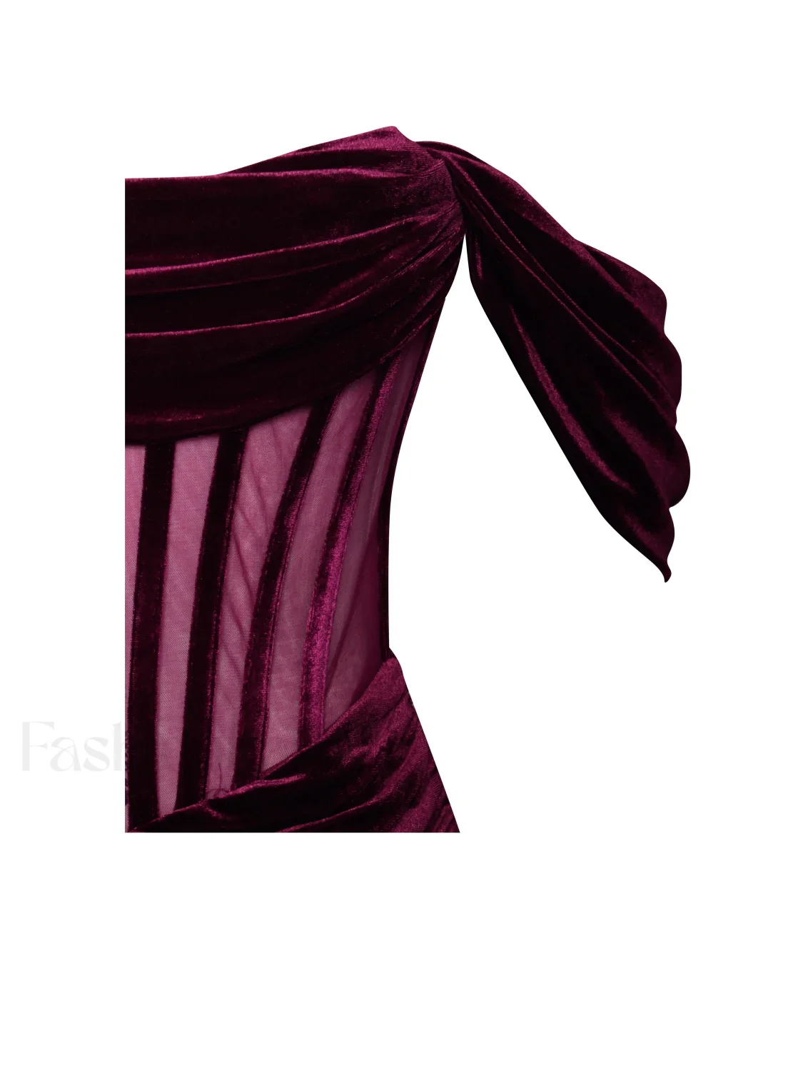 Irisa Burgundy Draping Charming Off Shoulder Corset Dress - Image 19