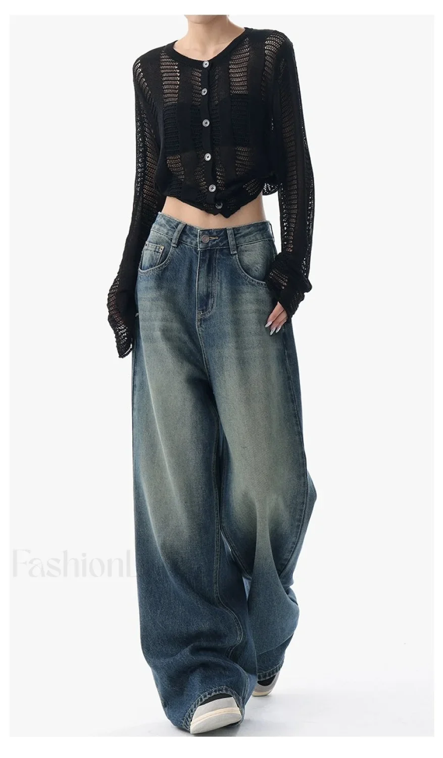 Vintage Wash 90's Trendy Baggy Boyfriend Jeans - Image 10