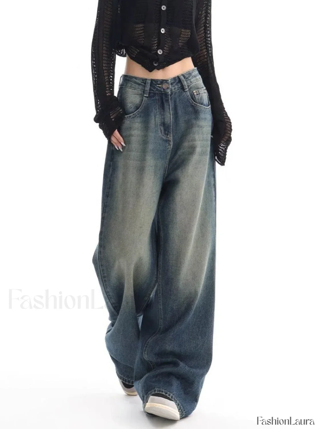 Vintage Wash 90's Trendy Baggy Boyfriend Jeans - Image 26
