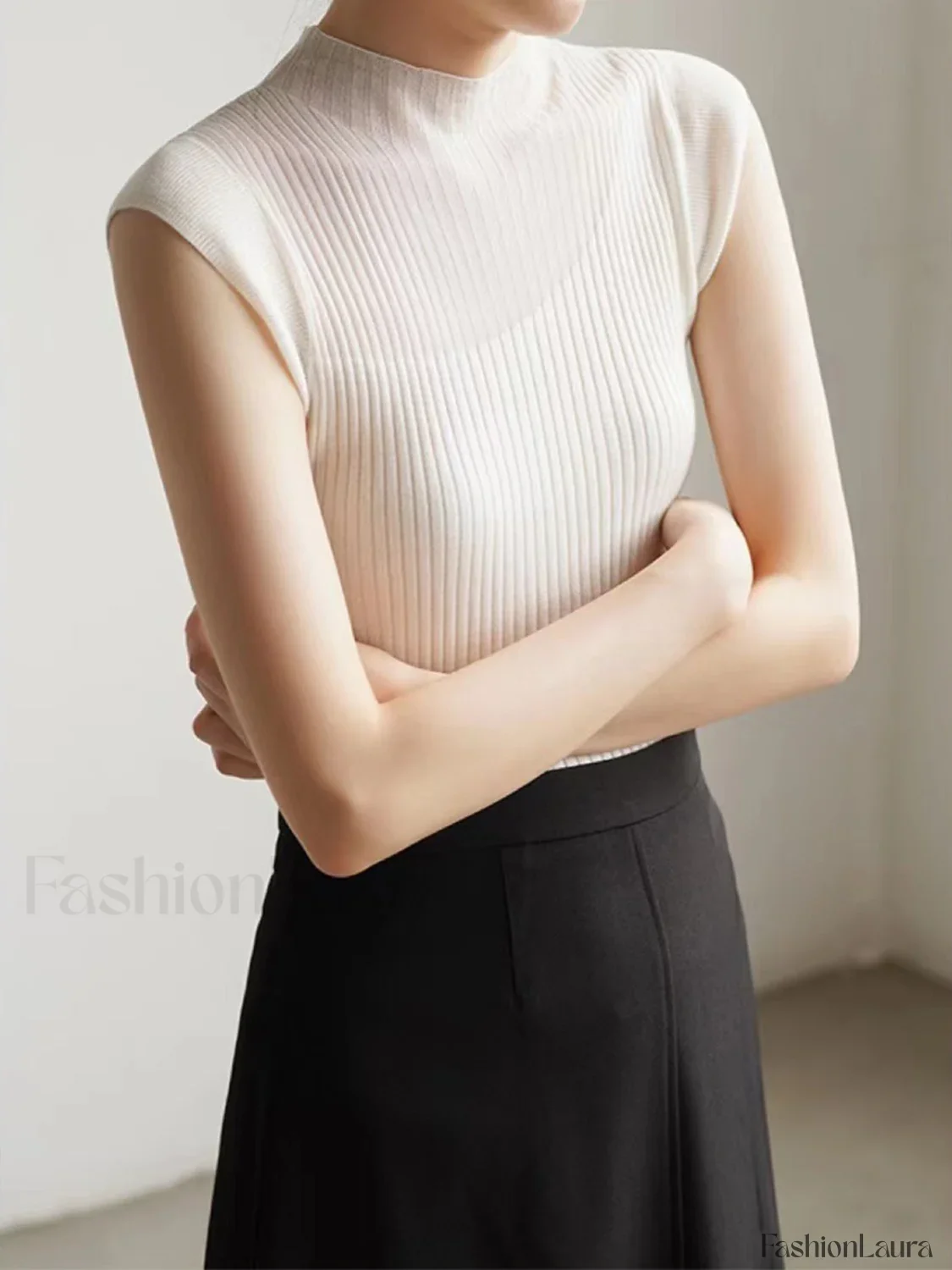 Mesh Patchwork Graceful Sleeveless Top - Image 26
