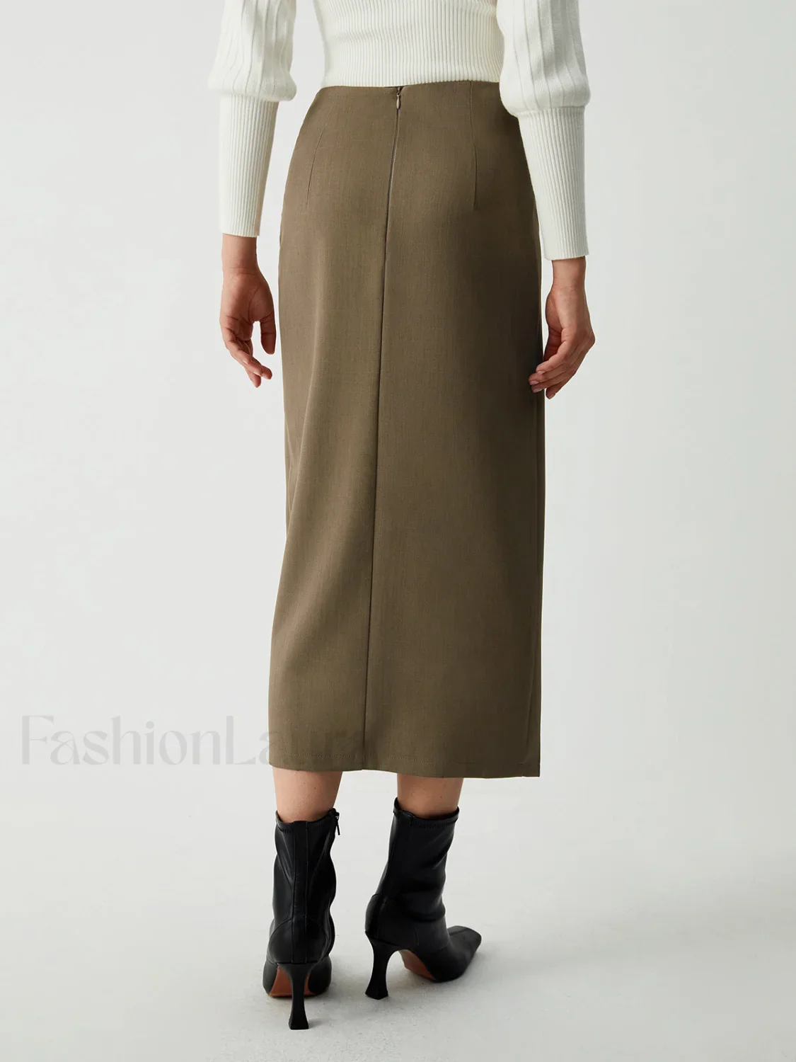 Maple Wrap Graceful Slit Midi Skirt - Image 4